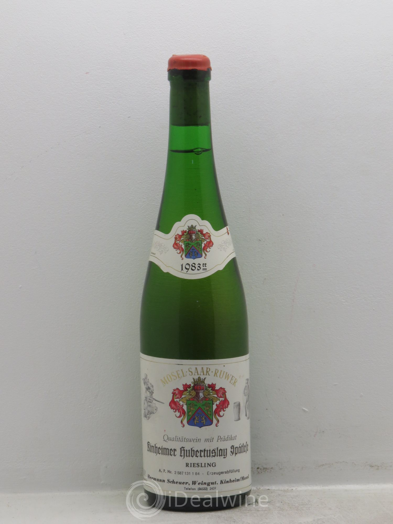 Allemagne Mosel-Saar Mosel Kinheimer Hubertuslay Riesling Spätlese Scheuer Hermann (sans prix de réserve) 1983 - Posten von 1 Flasche - 0