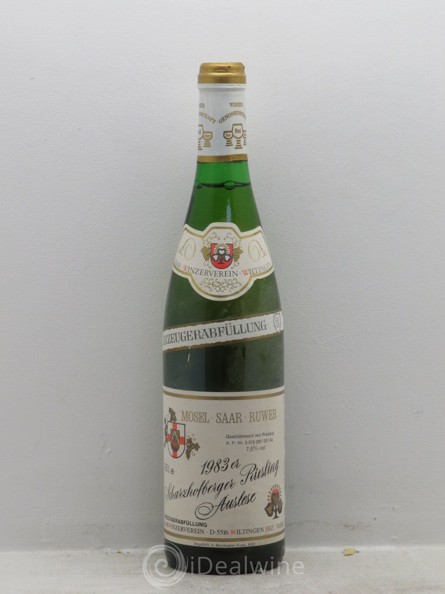 Allemagne Mosel-Saar Saar Scharzhofberger Riesling Auslese Saar-Winzer-Verein Saar 1983 - Posten von 1 Flasche - 0