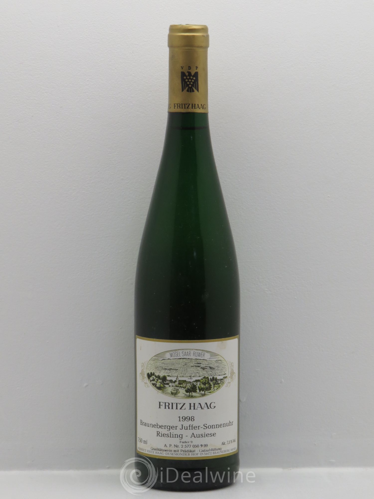 Allemagne Mosel-Saar Mosel Brauneberger Juffer-Sonnenuhr Riesling Auslese GK Fritz Haag Fritz Haag 1998 - Posten von 1 Flasche - 0