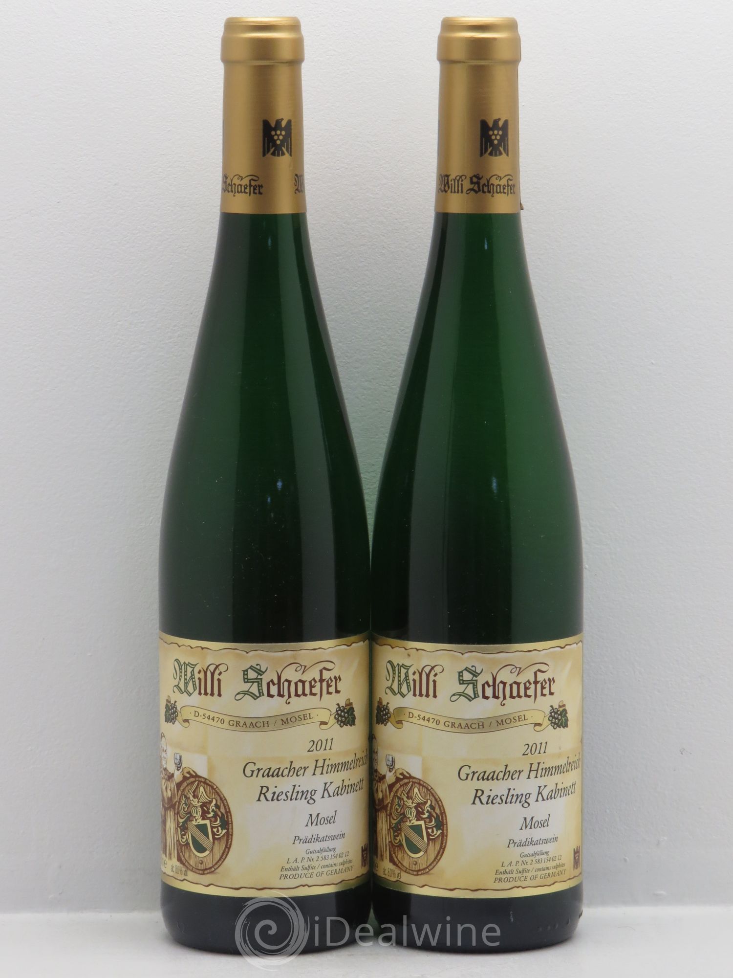 Allemagne Mosel-Saar Mosel Graacher Himmelreich Riesling Kabinett Willi Schaefer 2011 - Posten von 2 Flaschen - 0