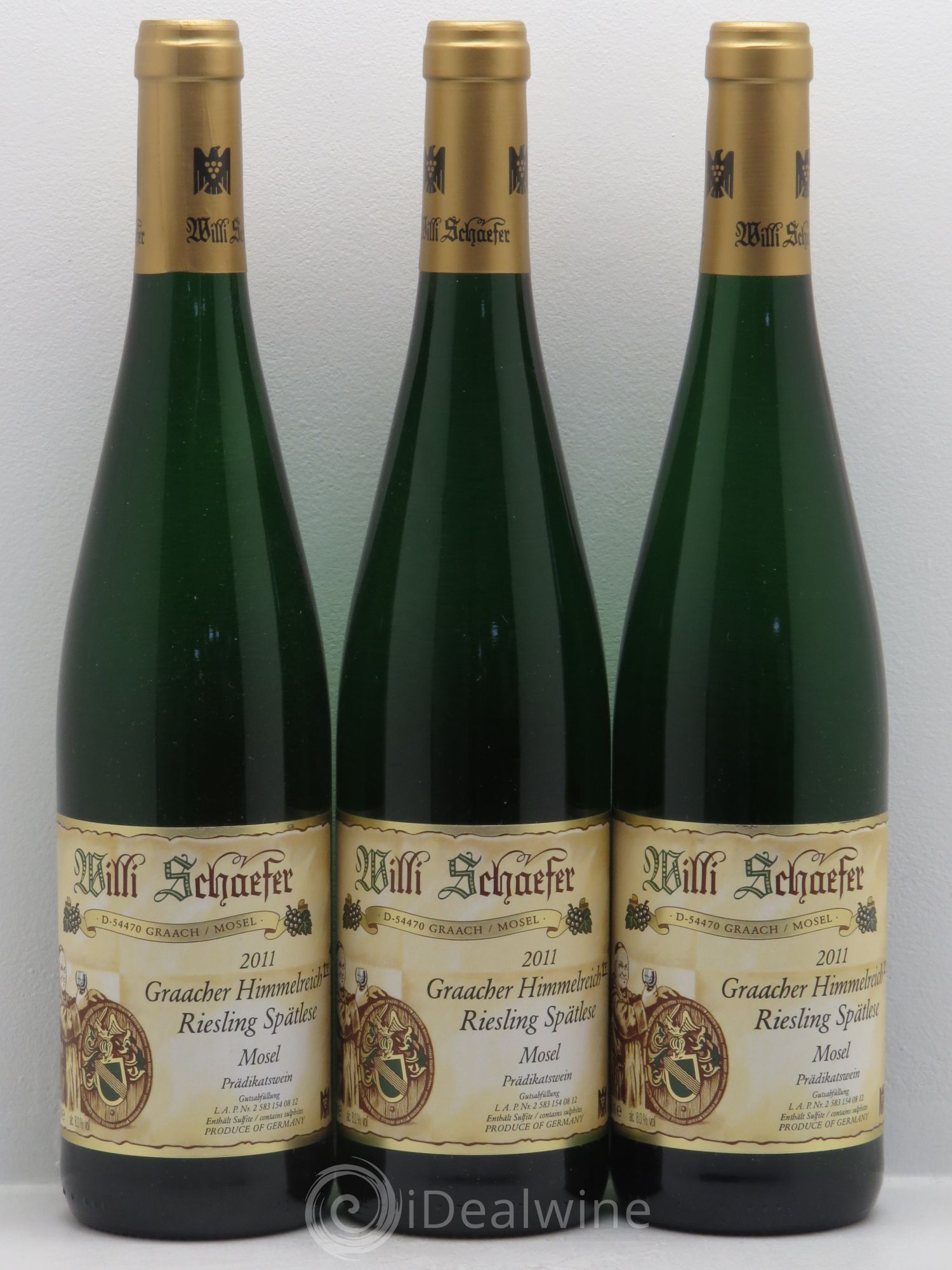 Allemagne Mosel-Saar Mosel Graacher Himmelreich Riesling Spätlese Willi Schaefer 2011 - Posten von 3 Flaschen - 0