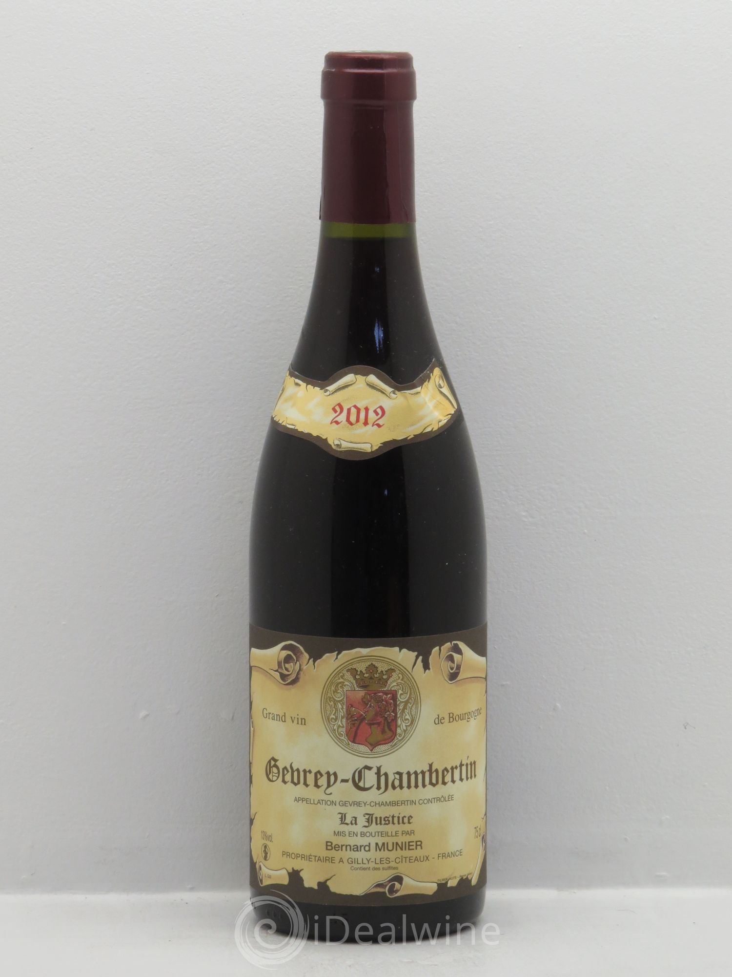 Gevrey-Chambertin La Justice - Bernard Munier (sans prix de réserve) 2012 - Posten von 1 Flasche - 0