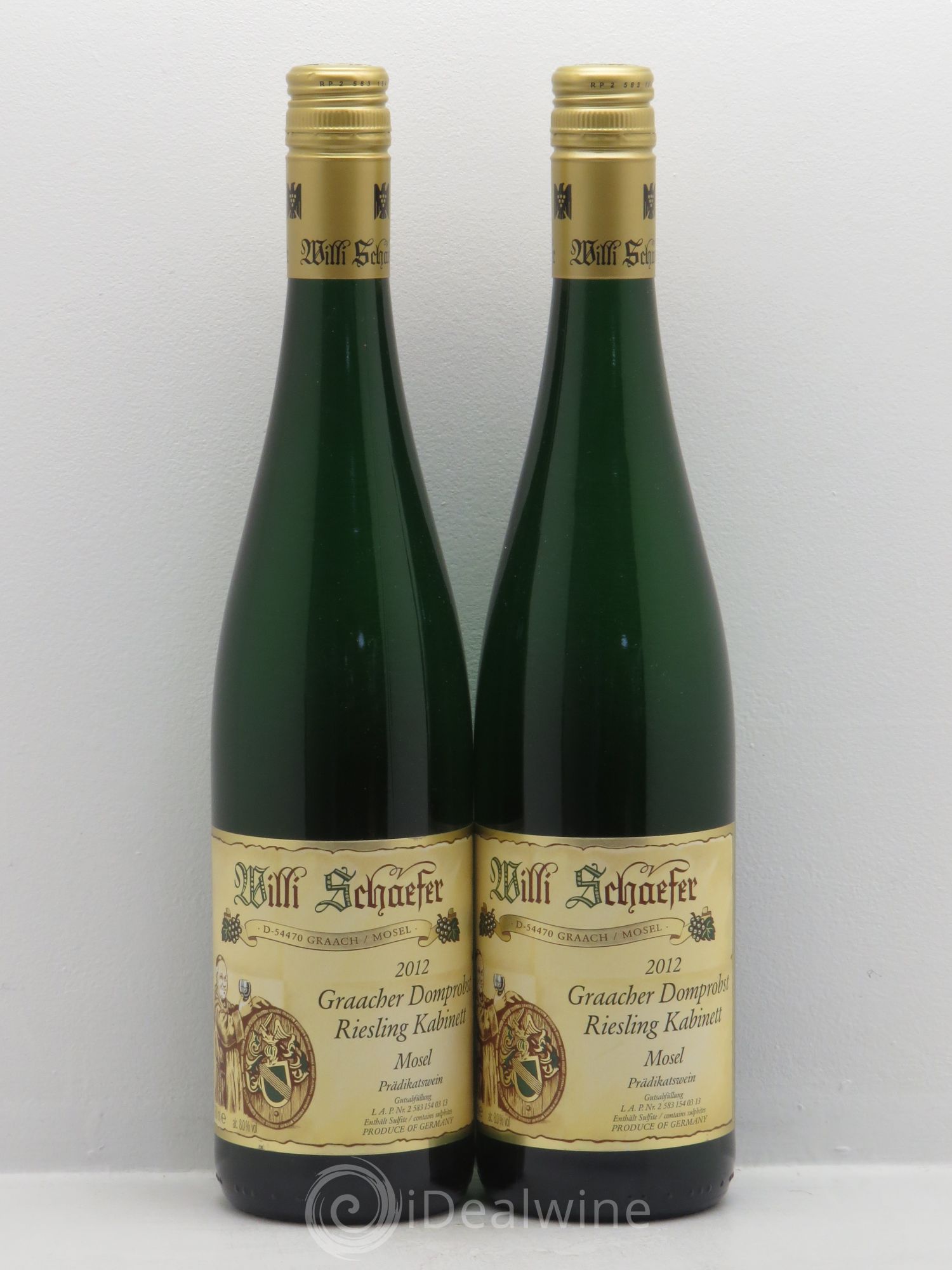 Allemagne Mosel-Saar Mosel Graacher Domprobst Riesling Kabinett Willi Schaefer Willi Schaefer 2012 - Posten von 2 Flaschen - 0