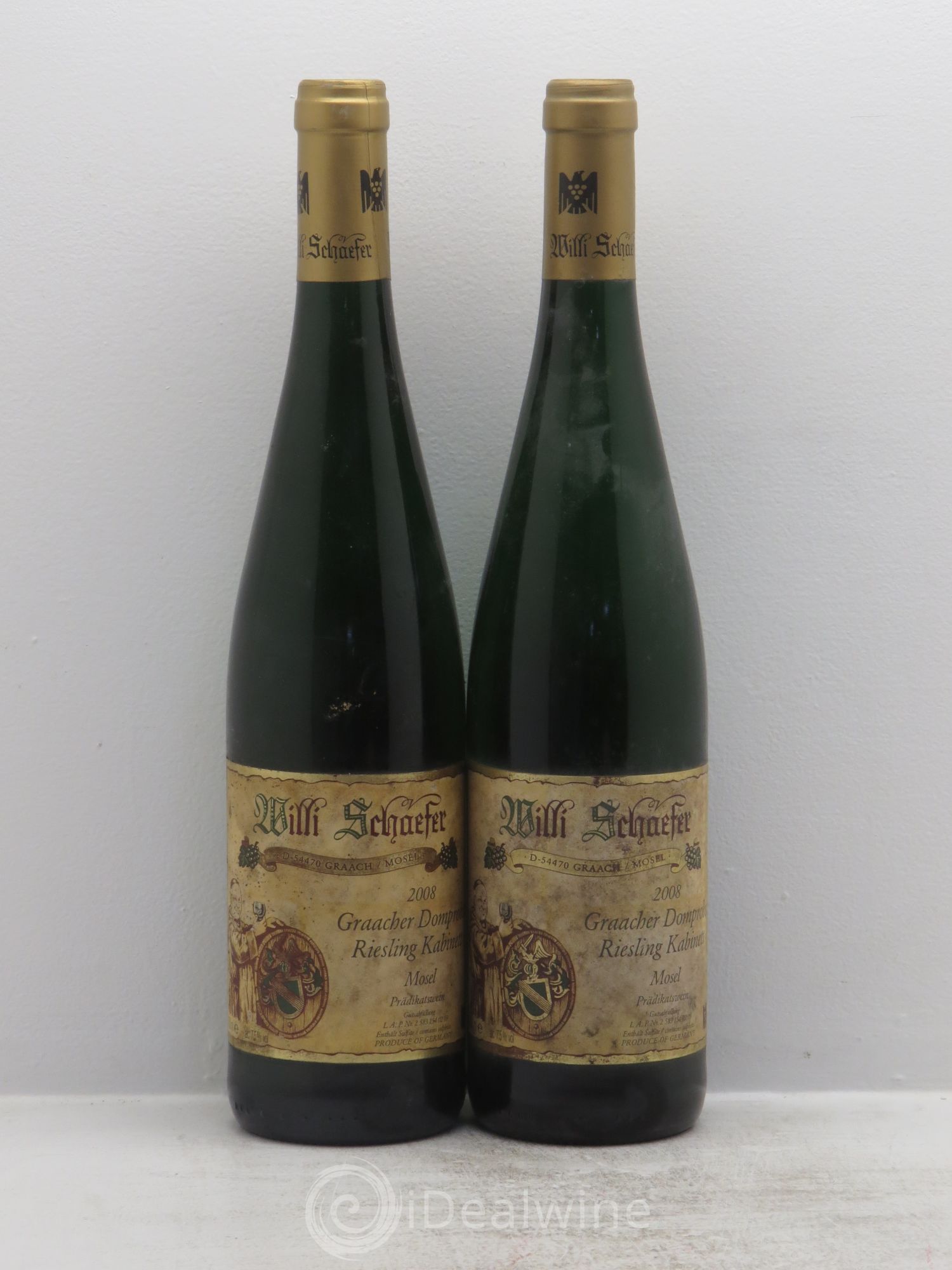 Riesling Mosel Graacher Domprobst Riesling Kabinett Willi Schaefer 2008 - Lotto di 2 bottiglie - 0