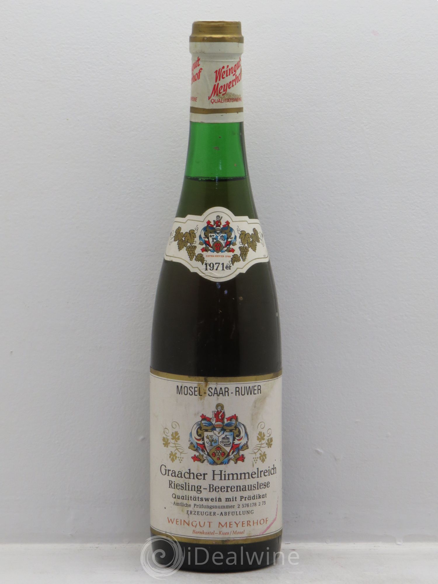Riesling Mosel Graacher Himmelreich Riesling Beerenauslese Meyerhof 1971 - Posten von 1 Flasche - 0