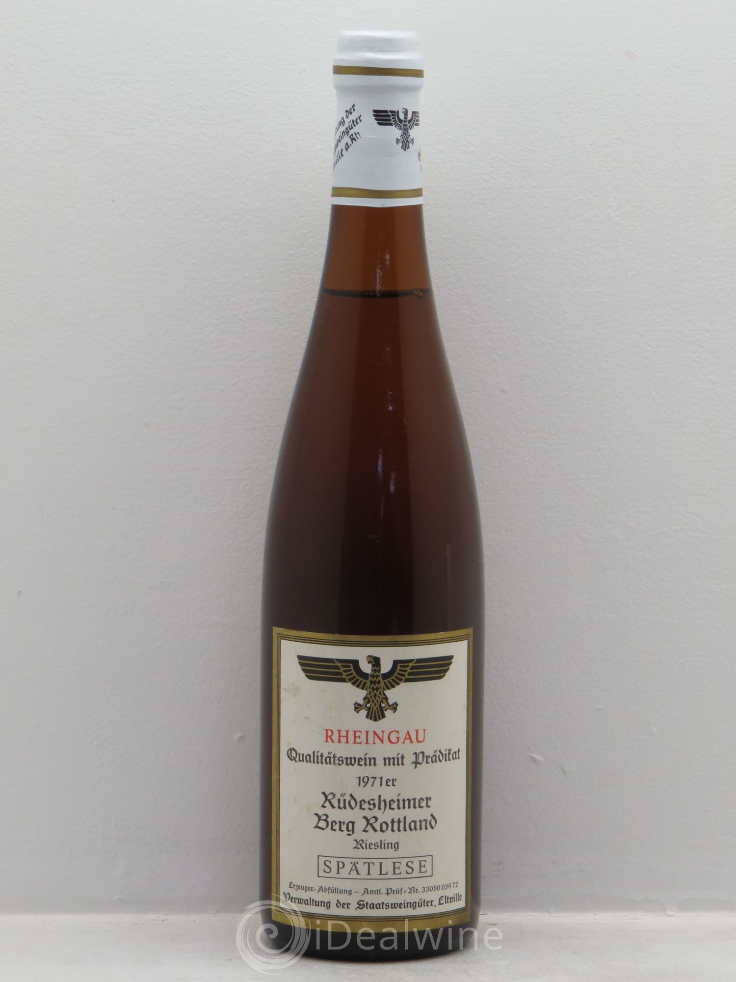 Riesling Rheingau Hochheimer Domdechaney Riesling Spätlese Staatsweingüter Eltville 1971 - Posten von 1 Flasche - 0