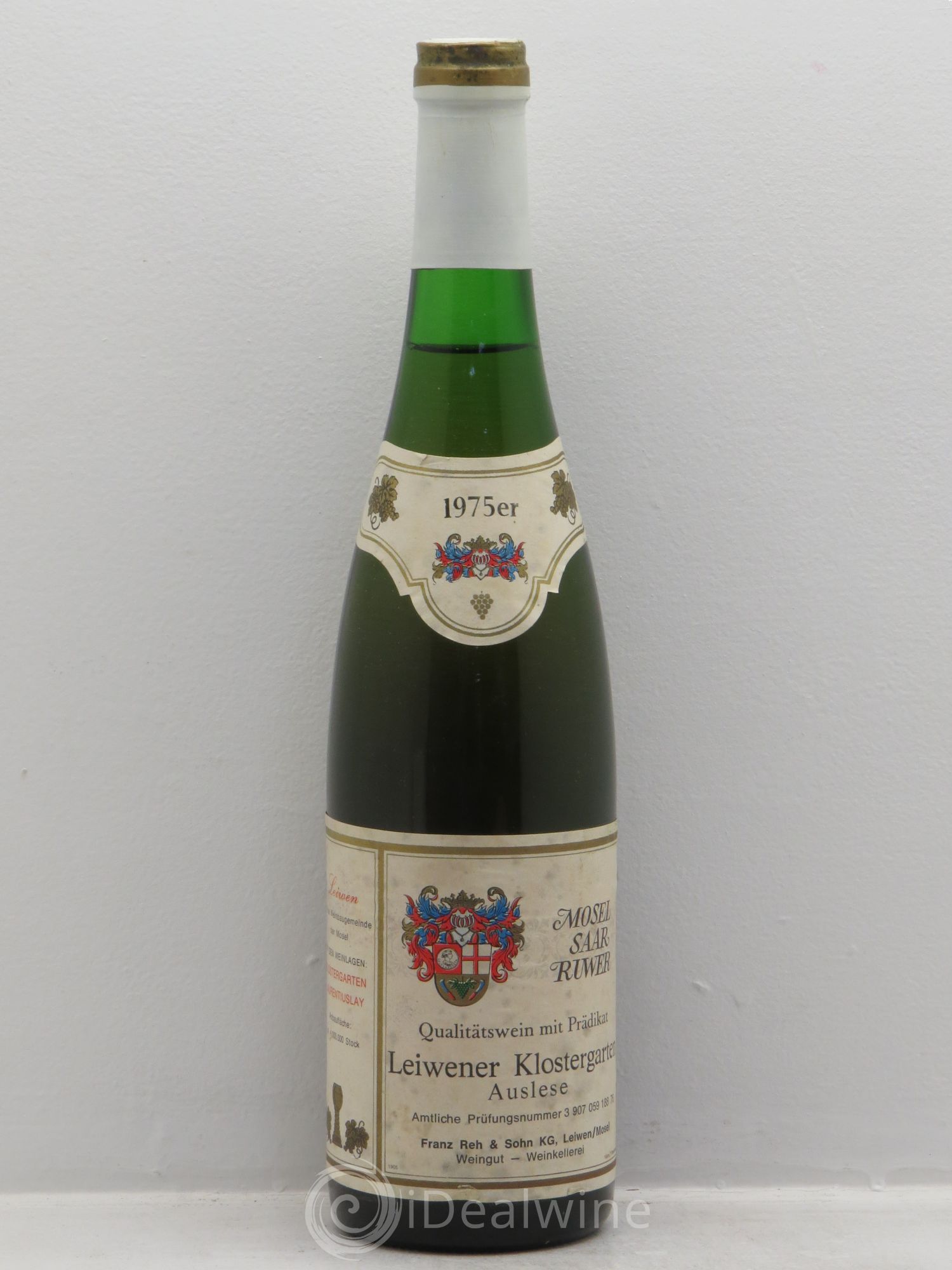 Riesling Mosel Leiwener Klostergarten Riesling Auslese Franz Reh & Sohn 1975 - Posten von 1 Flasche - 0