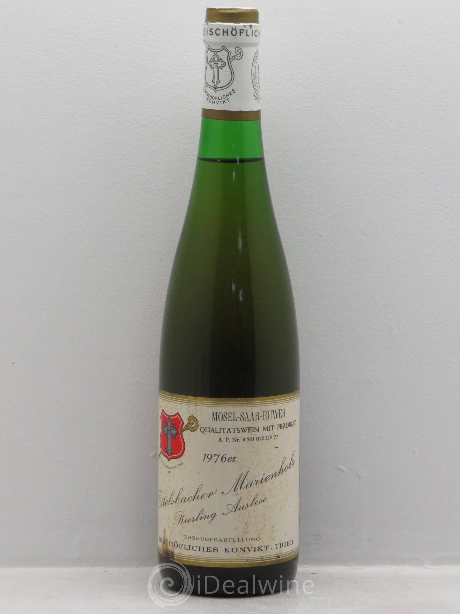 Riesling Mosel Eitelsbacher Marienholz Riesling Auslese Bischöflisches Konvikt Trier 1976 - Posten von 1 Flasche - 0