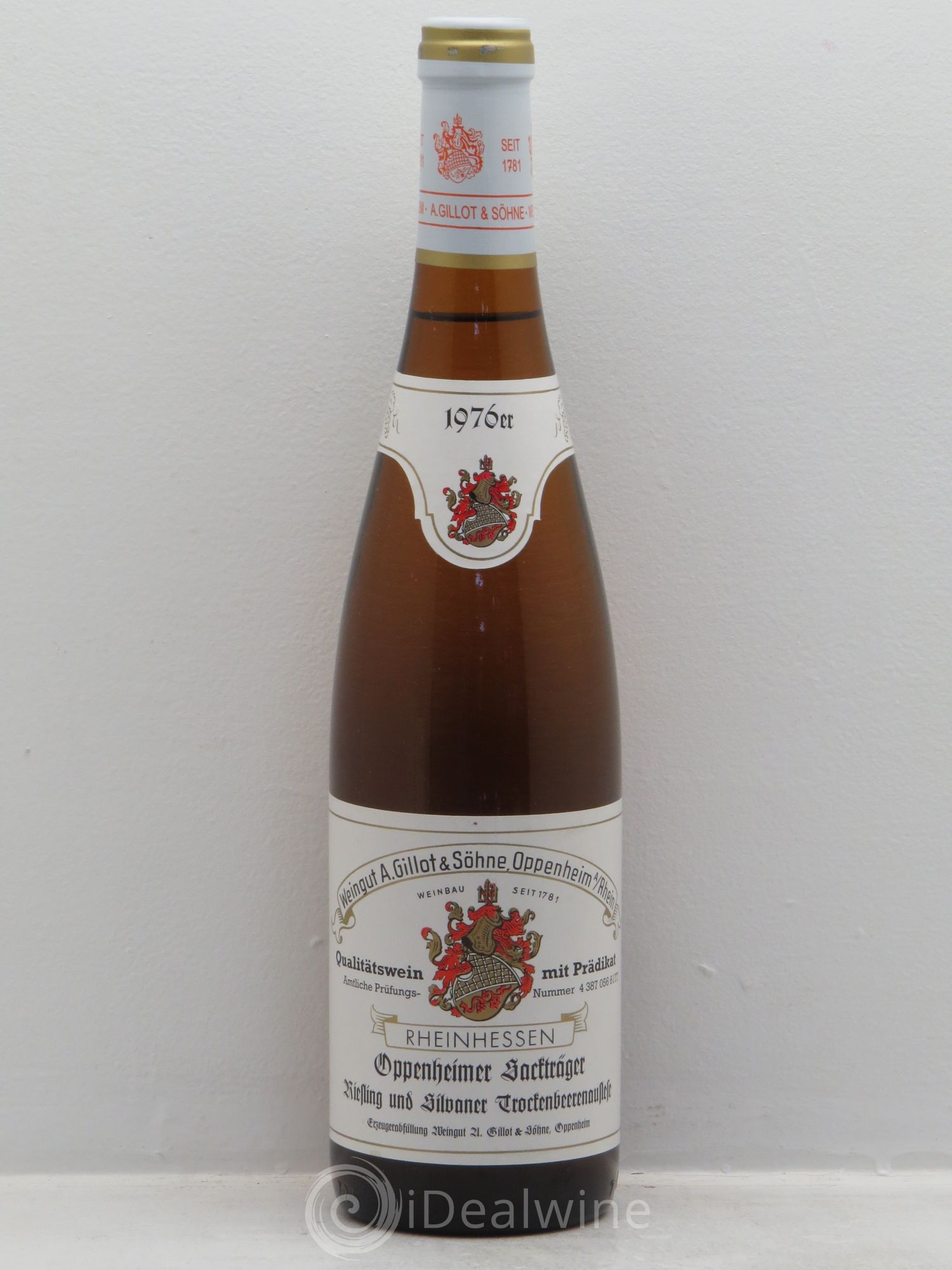 Riesling Rheinhessen Oppenheimer Sackträger Riesling und Silvaner Trockenbeerenauslese A. Gillot & Söhne 1976 - Posten von 1 Flasche - 0