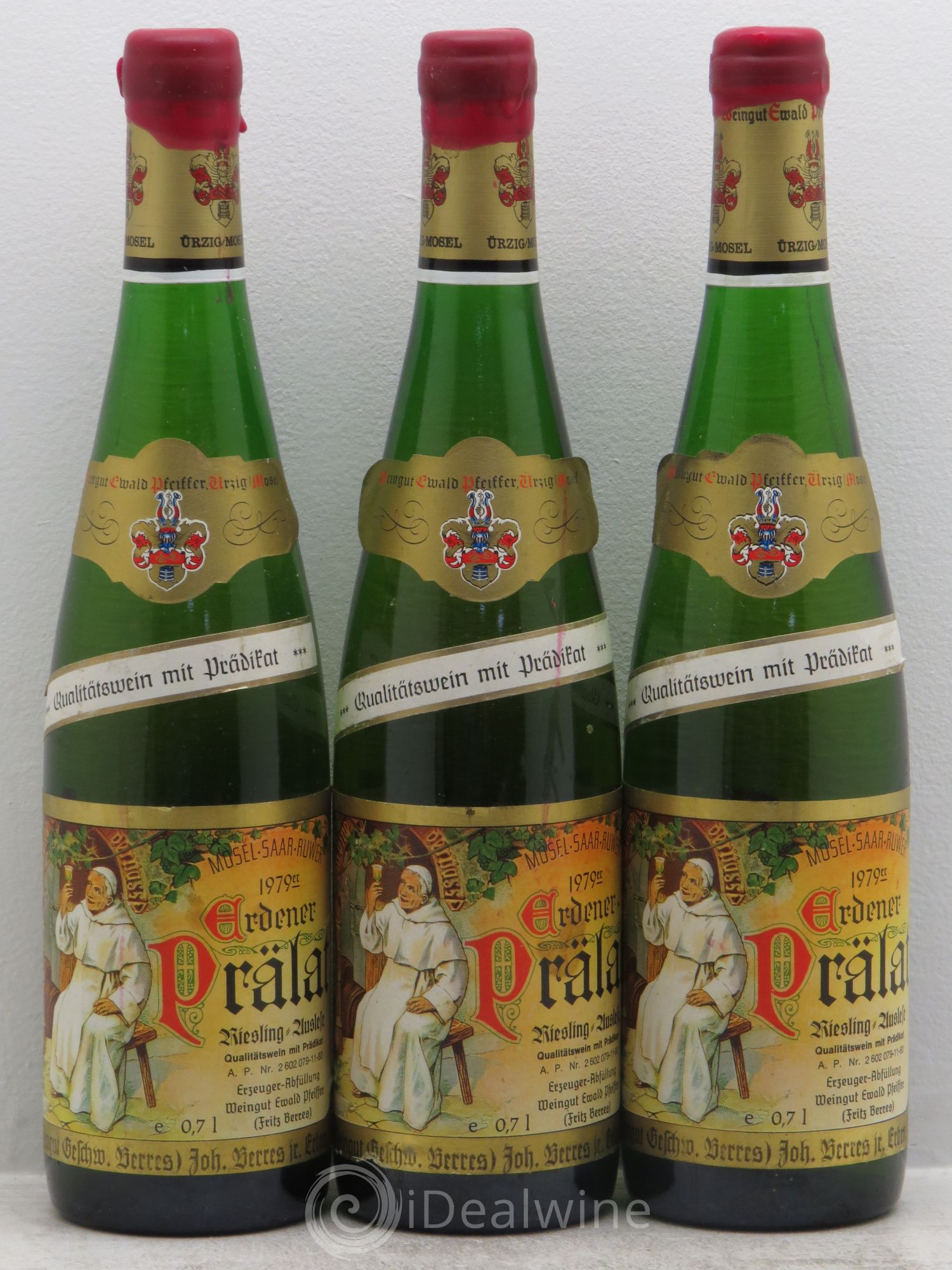 Riesling Mosel Erdener Prälat Riesling Auslese *** GK Fritz Berres 1979 - Lotto di 3 bottiglie - 0