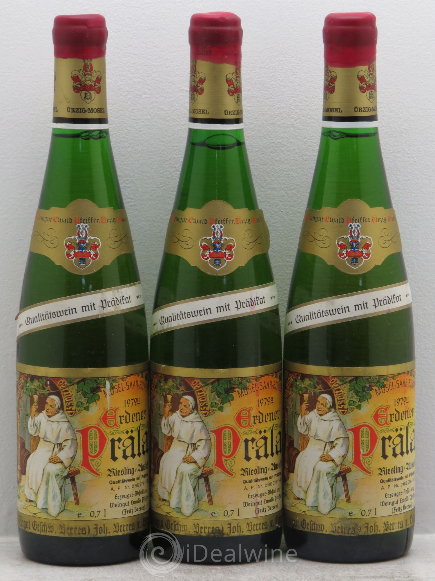 Riesling Mosel Erdener Prälat Riesling Auslese *** GK Fritz Berres 1979 - Posten von 3 Flaschen - 0