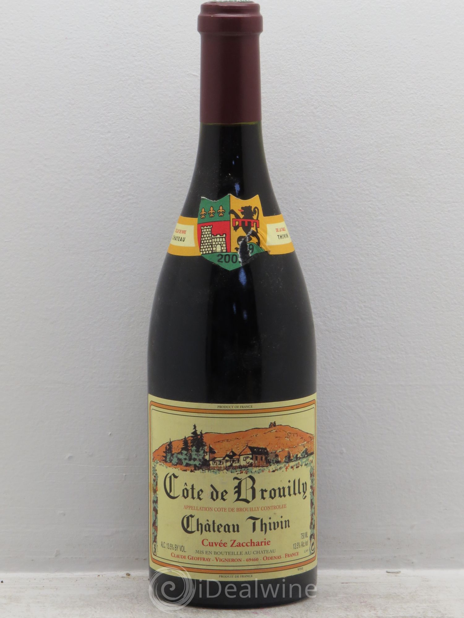 Côte de Brouilly Cuvée Zaccharie Château Thivin 2009 - Lot de 1 bouteille - 0