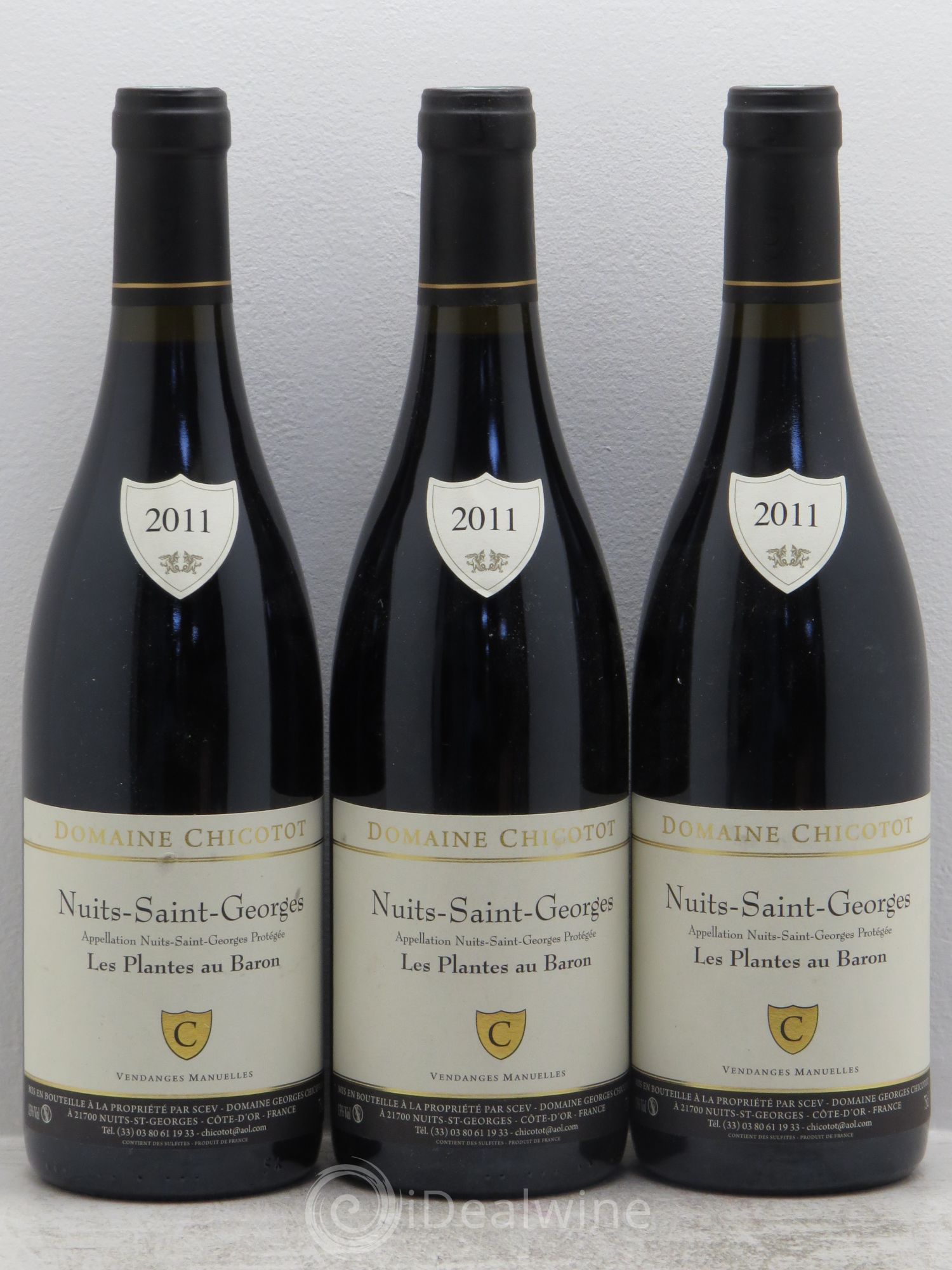 Nuits-Saint-Georges Les plantes au baron Chicotot 2011 - Posten von 3 Flaschen - 0