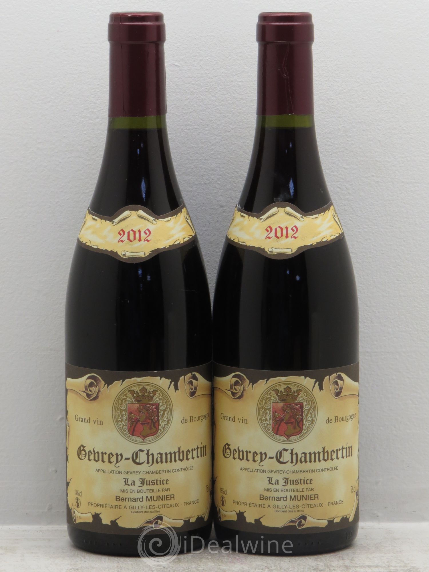 Gevrey-Chambertin La justice munier 2012 - Posten von 2 Flaschen - 0
