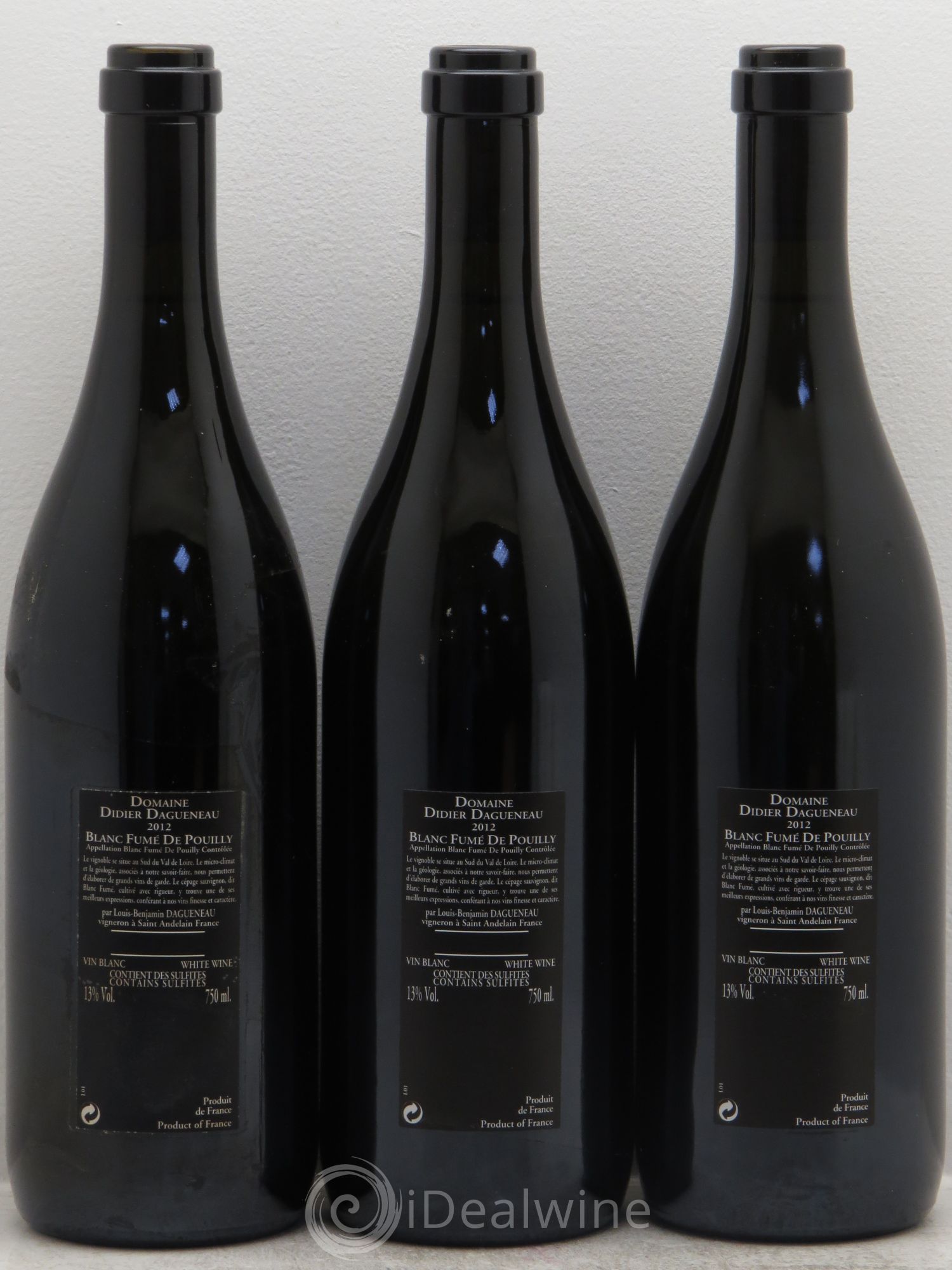 Vin de France (anciennement Pouilly-Fumé) Silex Dagueneau (Domaine Didier - Louis-Benjamin) 2012 - Lot de 3 bouteilles - 1