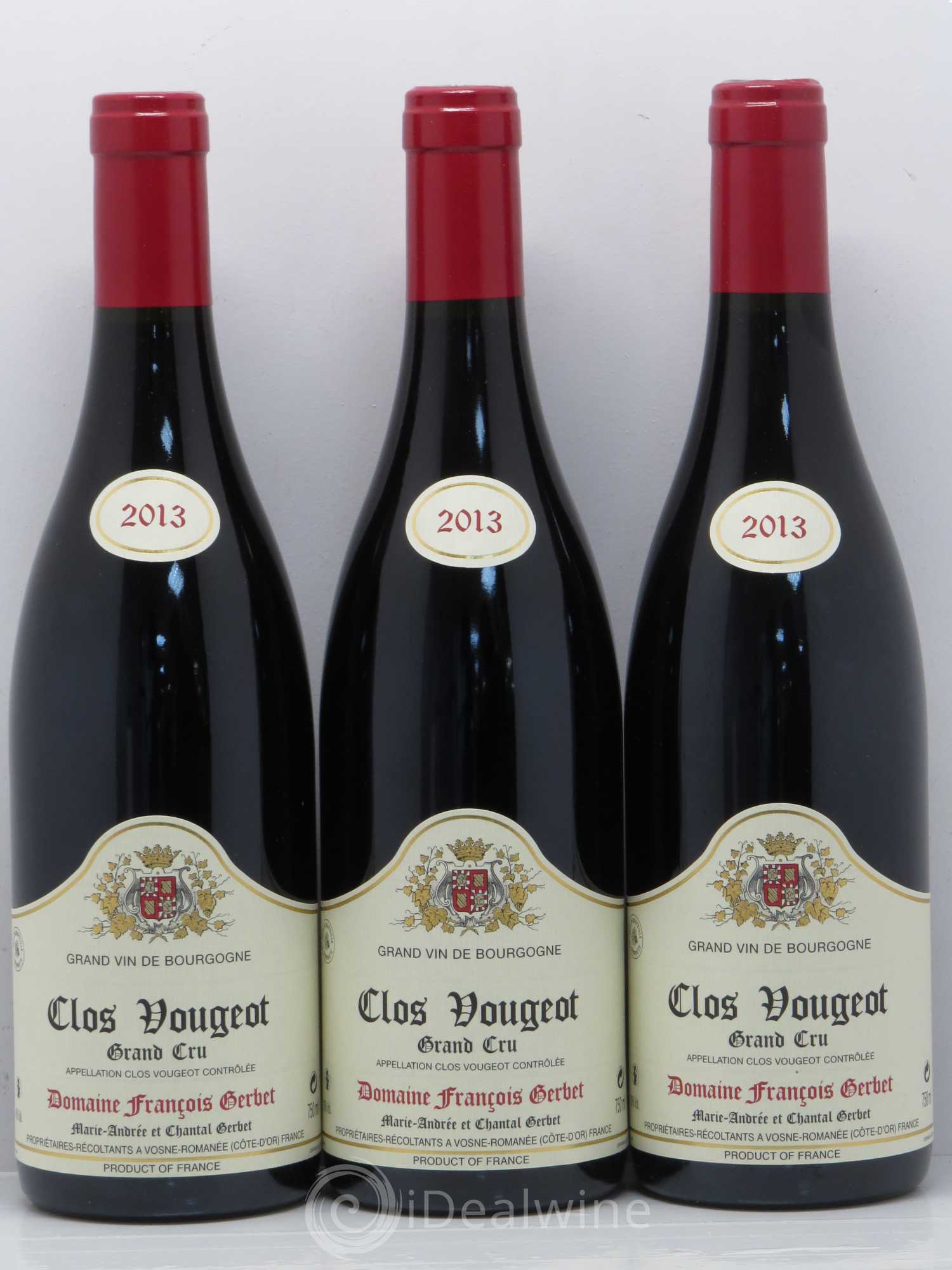 Clos de Vougeot Grand Cru François Gerbet 2013 - Lot de 3 bouteilles - 0