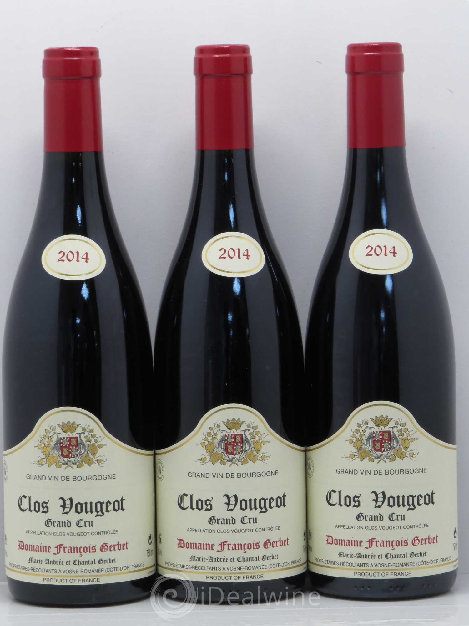 Clos de Vougeot Grand Cru François Gerbet 2014 - Lot de 3 bouteilles - 0