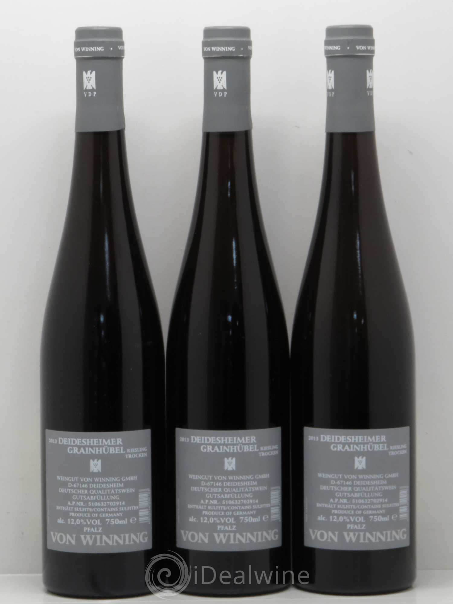 Allemagne Mosel-Saar Pfalz Grainhübel Riesling Trocken von Winning 2013 - Posten von 3 Flaschen - 1