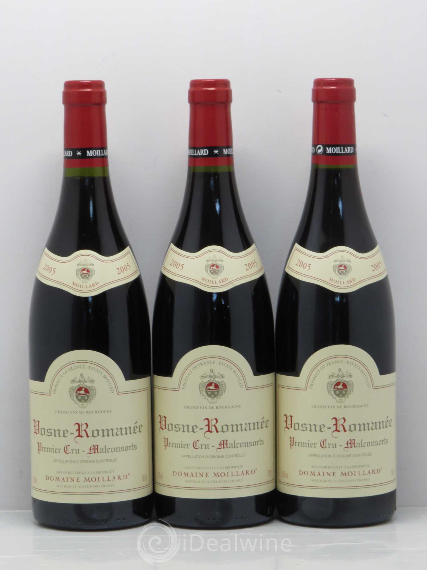 Vosne-Romanée 1er Cru Les Malconsorts Moillard 2005 - Posten von 3 Flaschen - 0