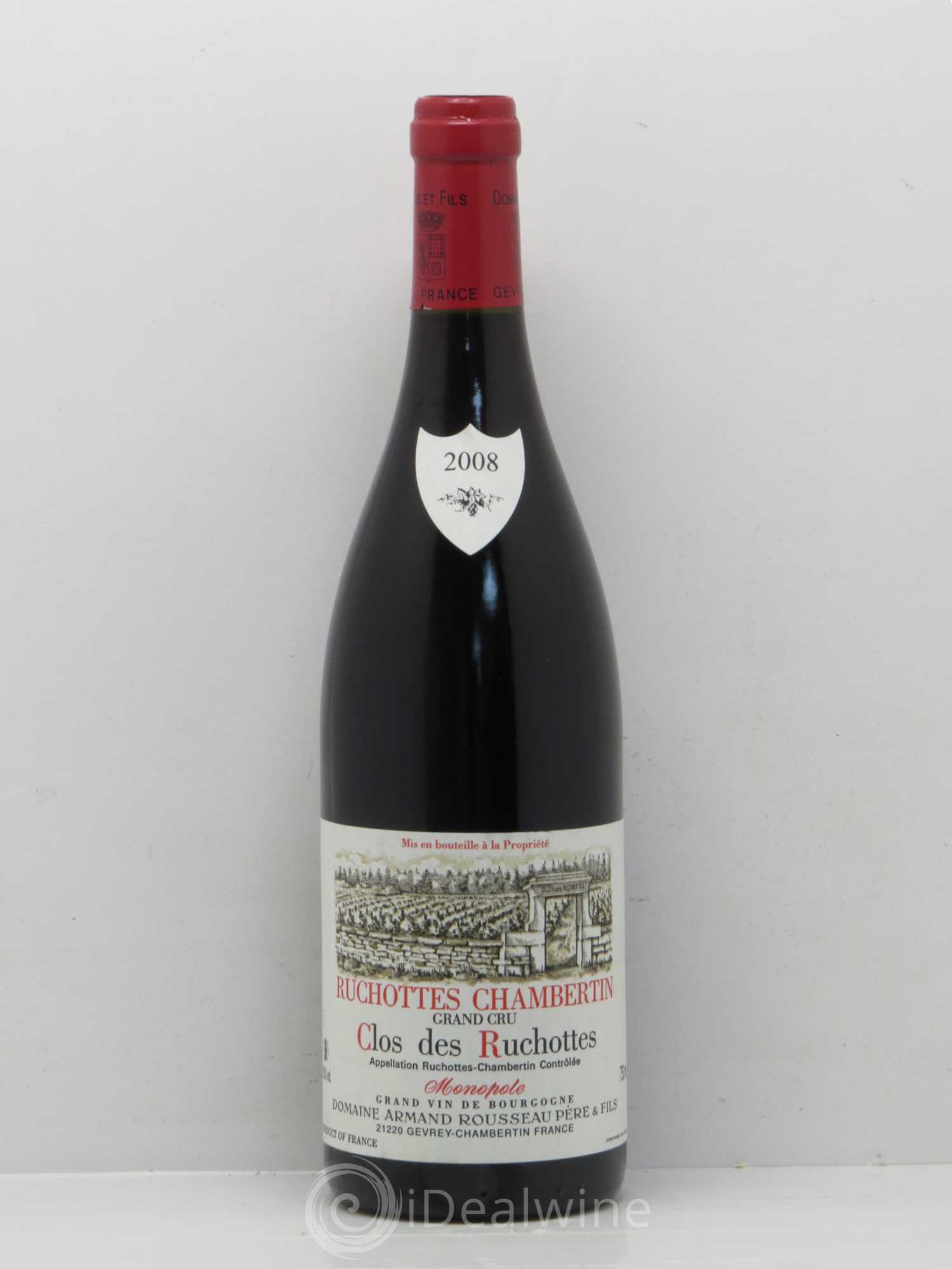Ruchottes-Chambertin Grand Cru Clos des Ruchottes Armand Rousseau (Domaine) 2008 - Lot de 1 bouteille - 0