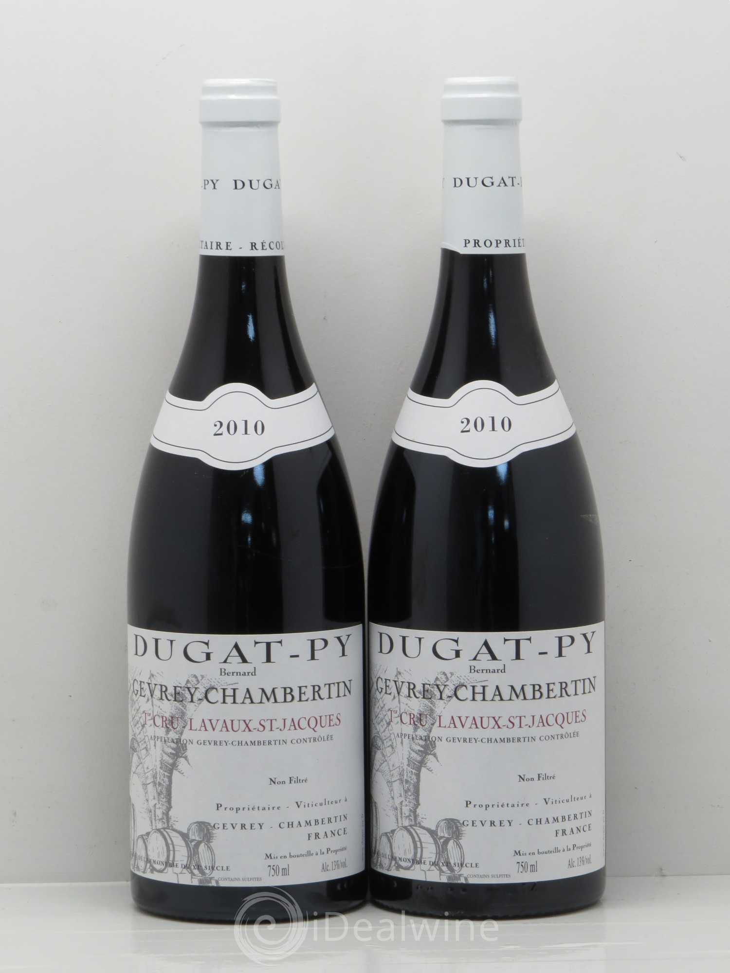 Gevrey-Chambertin 1er Cru Lavaux Saint Jacques Dugat-Py 2010 - Lot de 2 bouteilles - 0