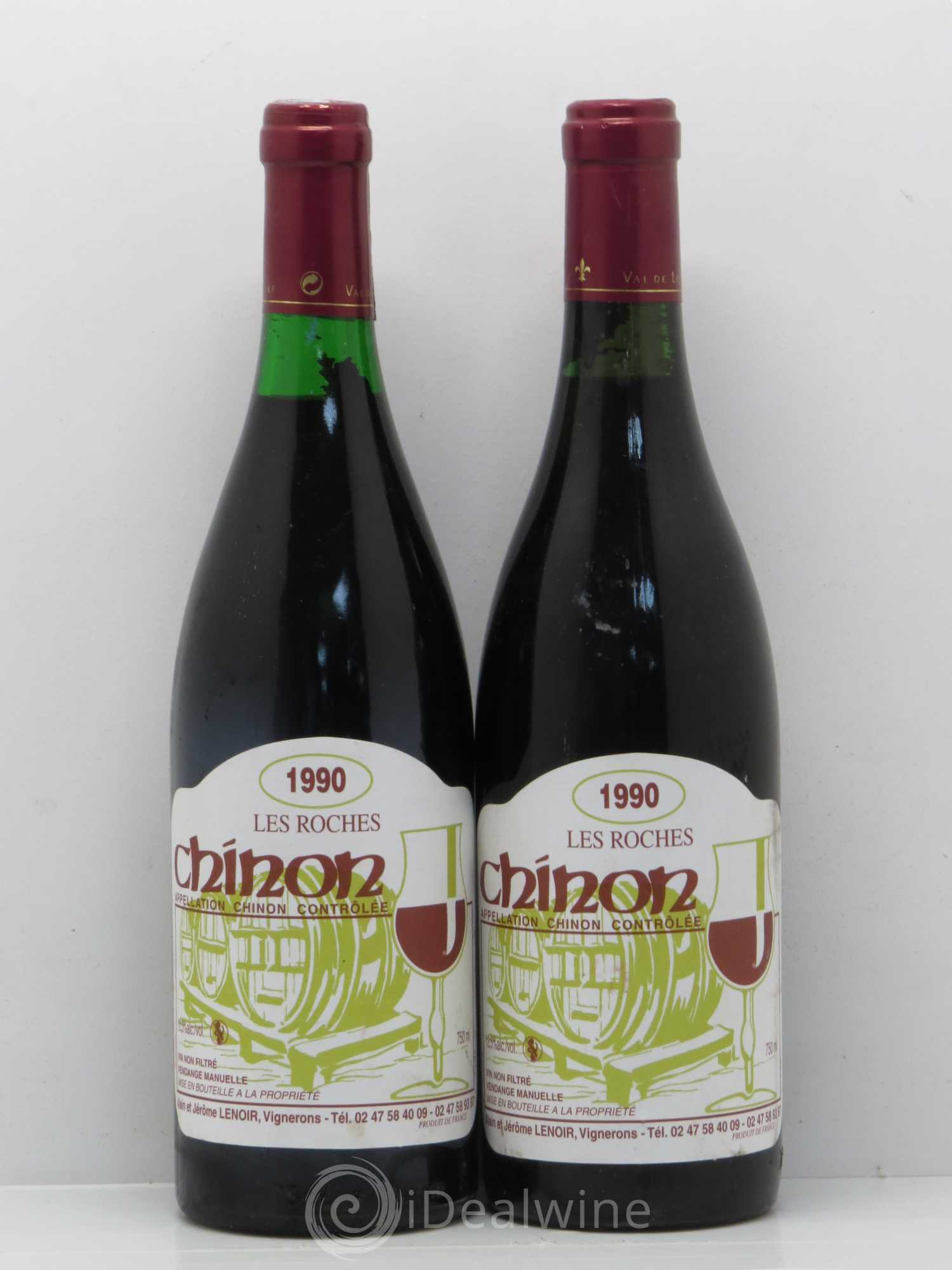 Chinon Domaine Lenoir Les Roches 1990 - Posten von 2 Flaschen - 0