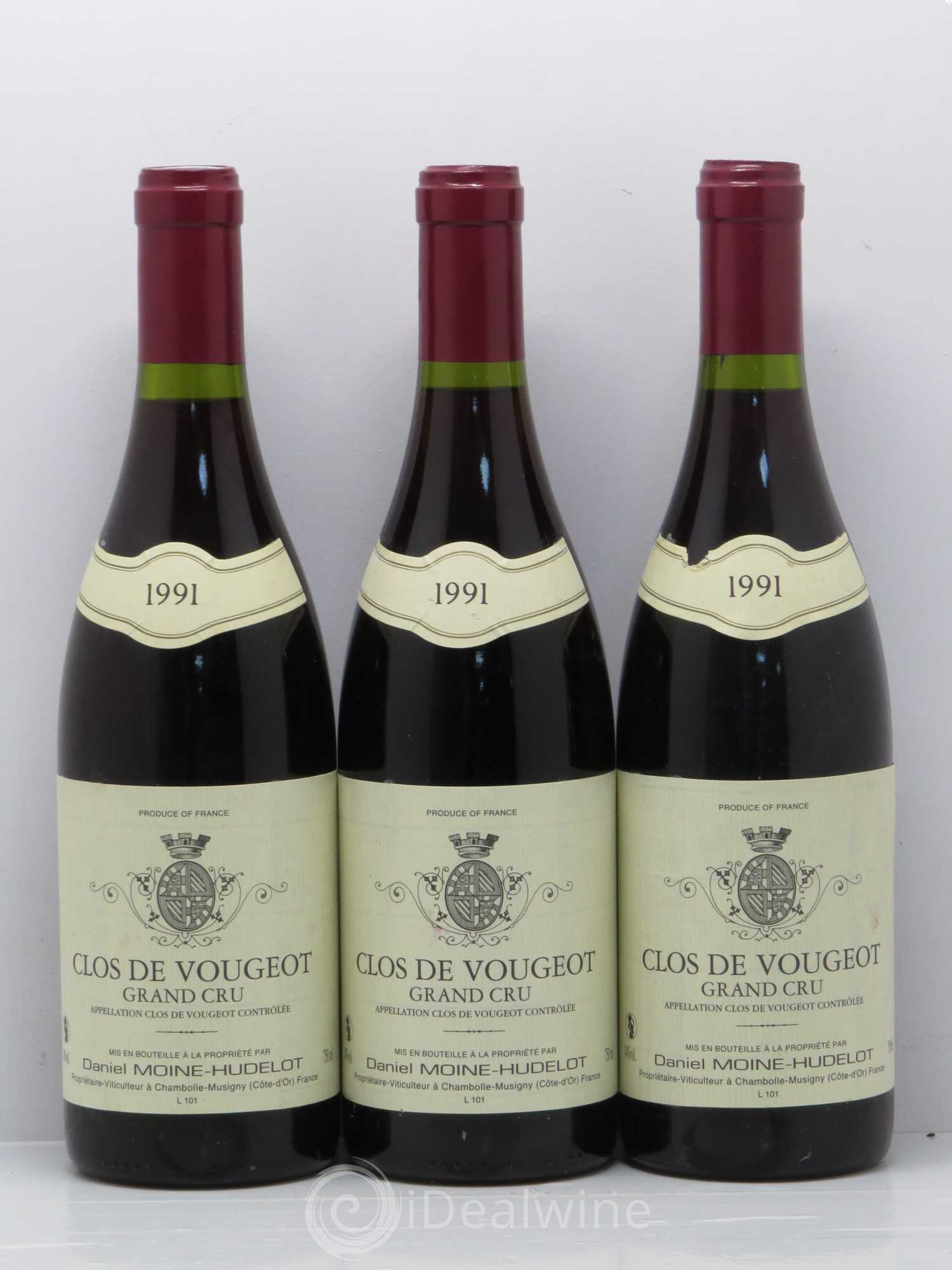 Clos de Vougeot Grand Cru Domaine Moine-Hudelot 1991 - Lotto di 3 bottiglie - 0