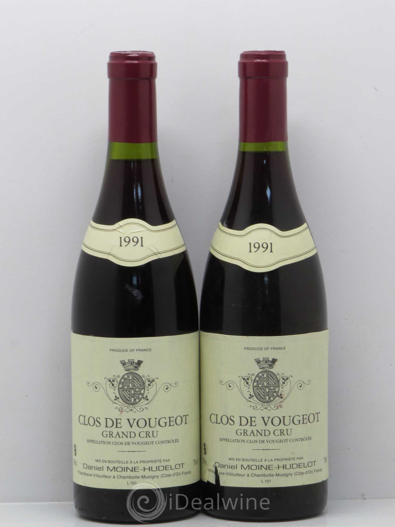 Clos de Vougeot Grand Cru Domaine Moine-Hudelot 1991 - Lotto di 2 bottiglie - 0