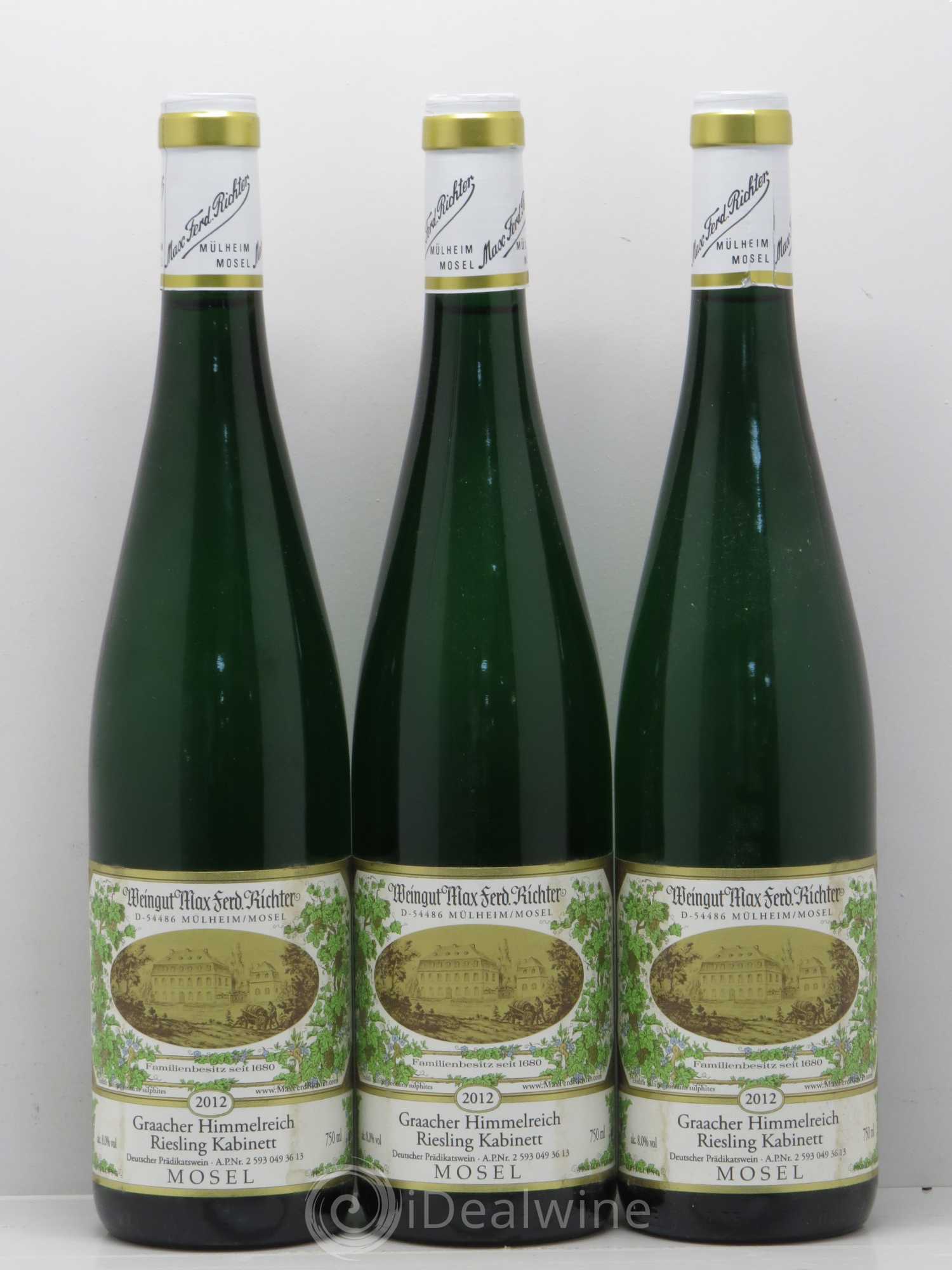 Allemagne Rheingau Graacher Himmelreich Kabinett Max Ferd. Richter 2012 - Lotto di 3 bottiglie - 0