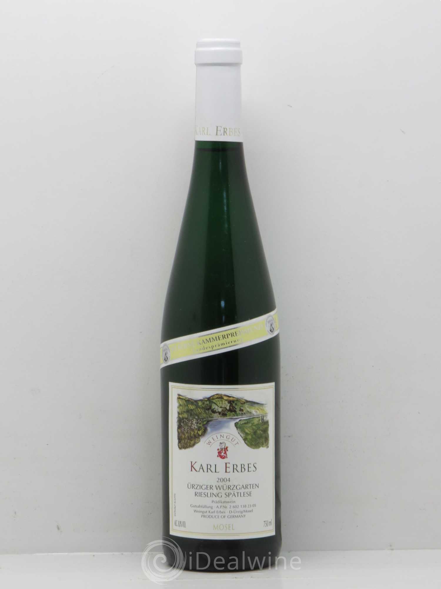 Allemagne Rheingau Ürziger Würzgarten Riesling Spätlese Domaine Karl Erbes 2004 - Posten von 1 Flasche - 0