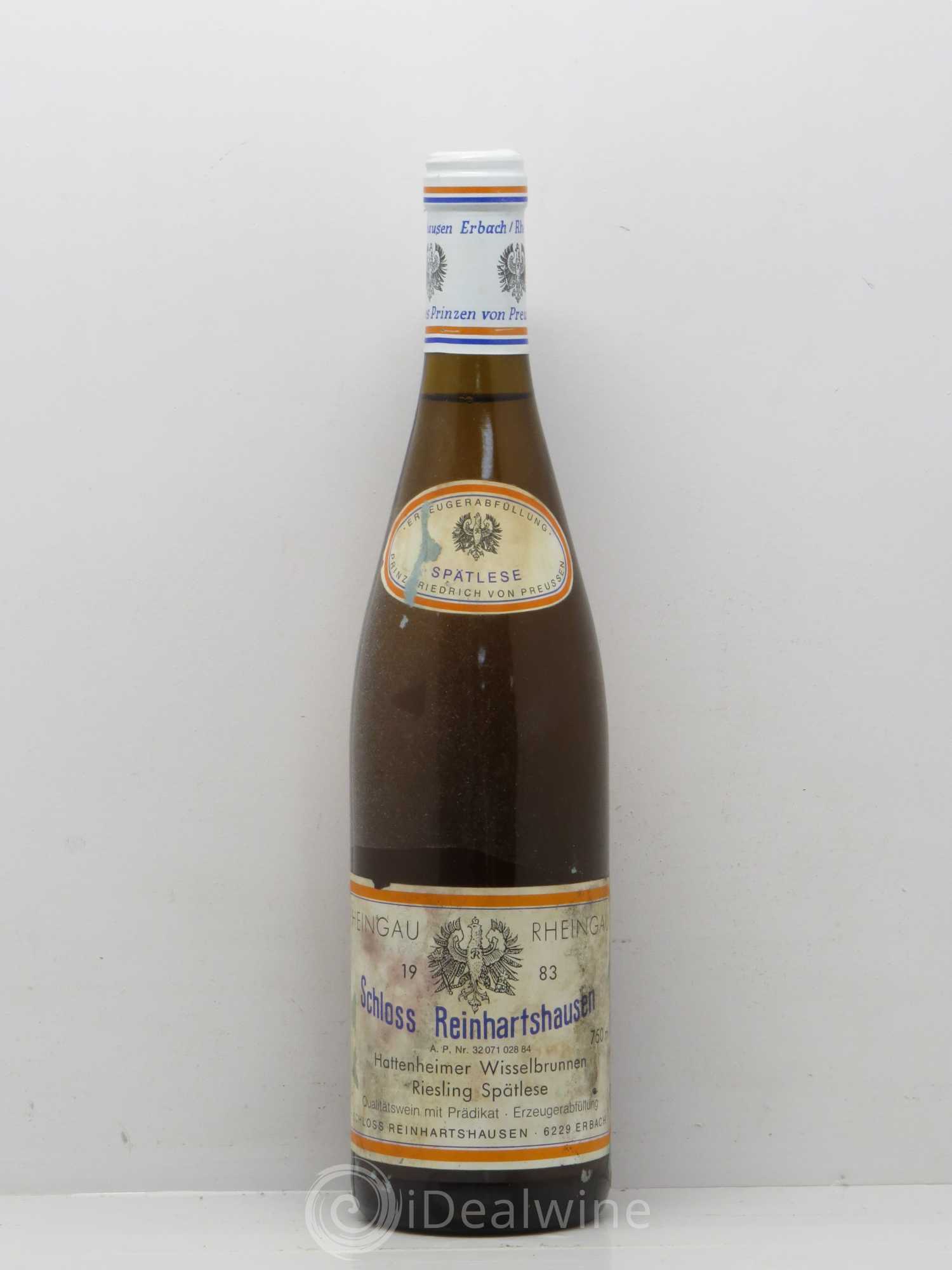 Allemagne Mosel-Saar Rheingau Hattenheimer Wisselbrunnen Riesling Spätlese Schloss Reinhartshausen 1983 - Posten von 1 Flasche - 0
