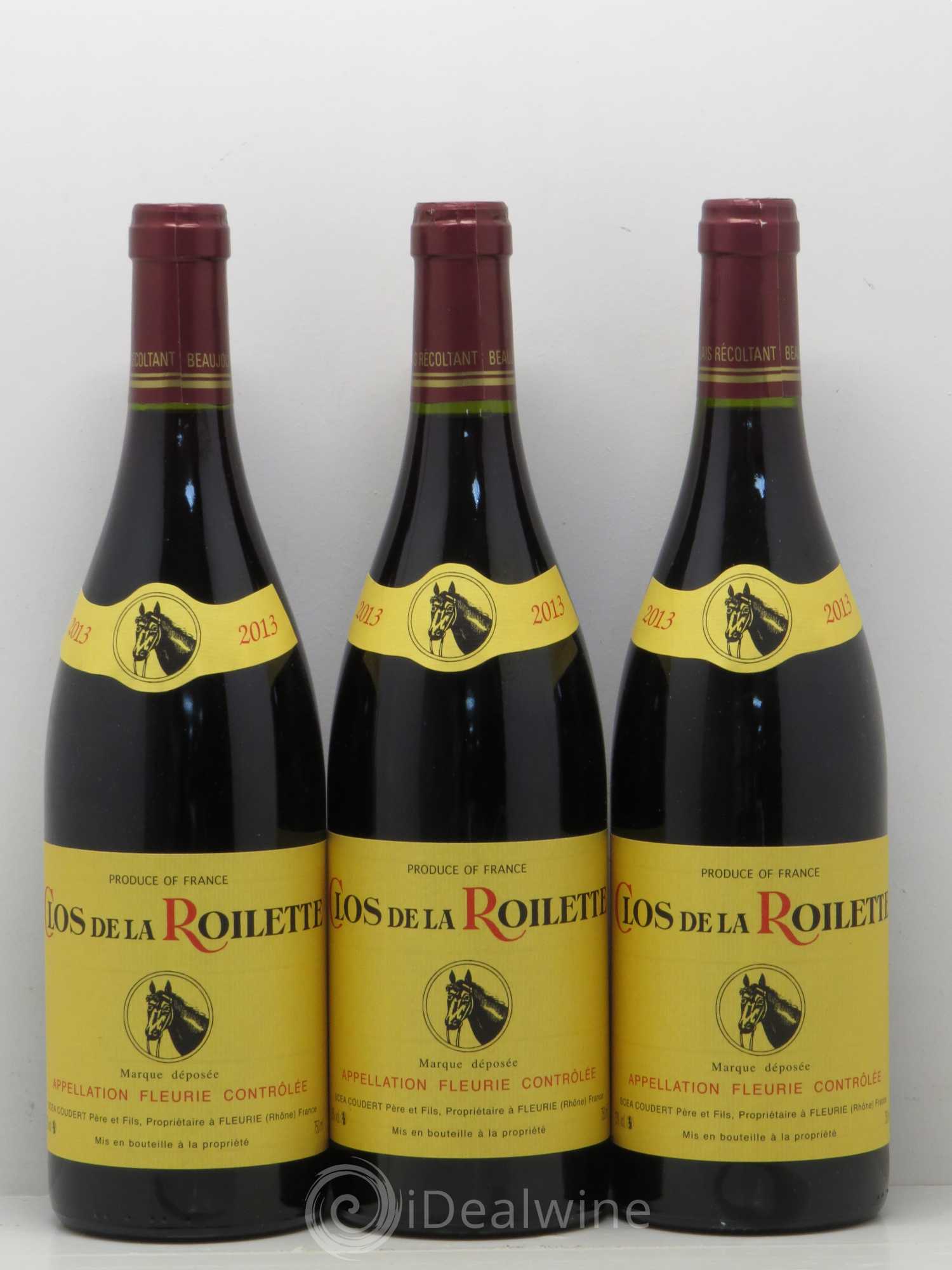 Fleurie Cuvée Tardive Clos de la Roilette (sans prix de réserve) 2013 - Lot de 3 bouteilles - 0