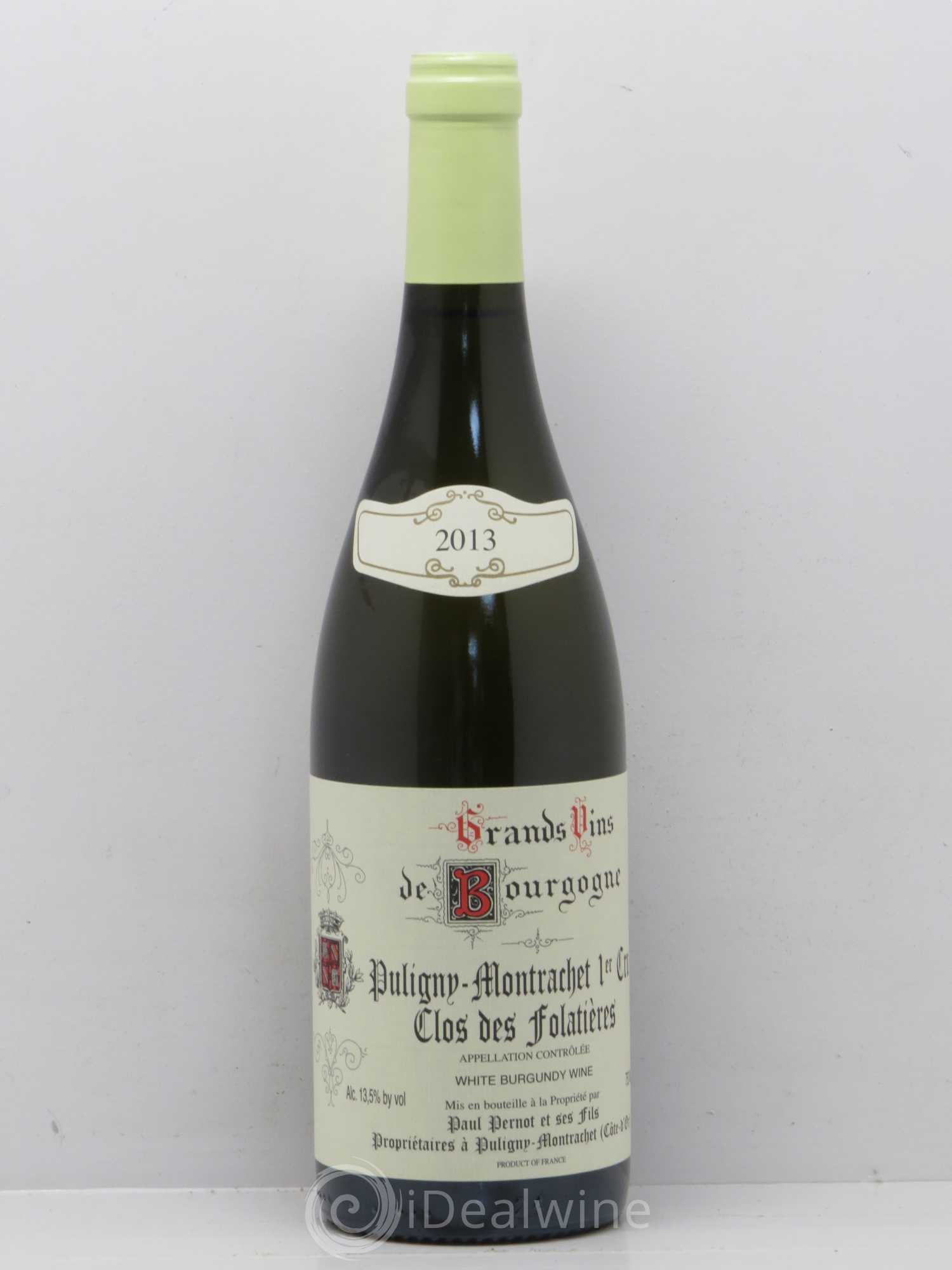 Puligny-Montrachet 1er Cru Clos des Folatières Domaine Paul Pernot 2013 - Posten von 1 Flasche - 0