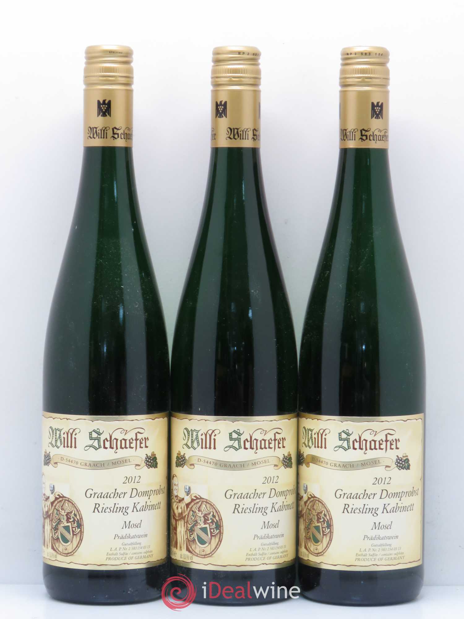 Riesling Willi Schaefer Graacher Domprobst Kabinett 2012 - Posten von 3 Flaschen - 0