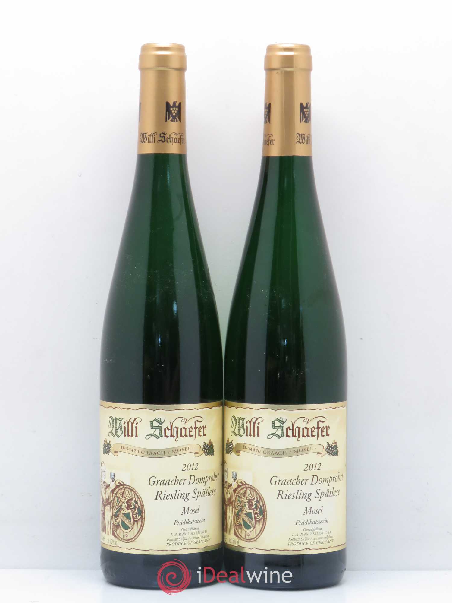 Riesling Willi Schaefer Graacher Domprobst Spätlese 2012 - Posten von 2 Flaschen - 0
