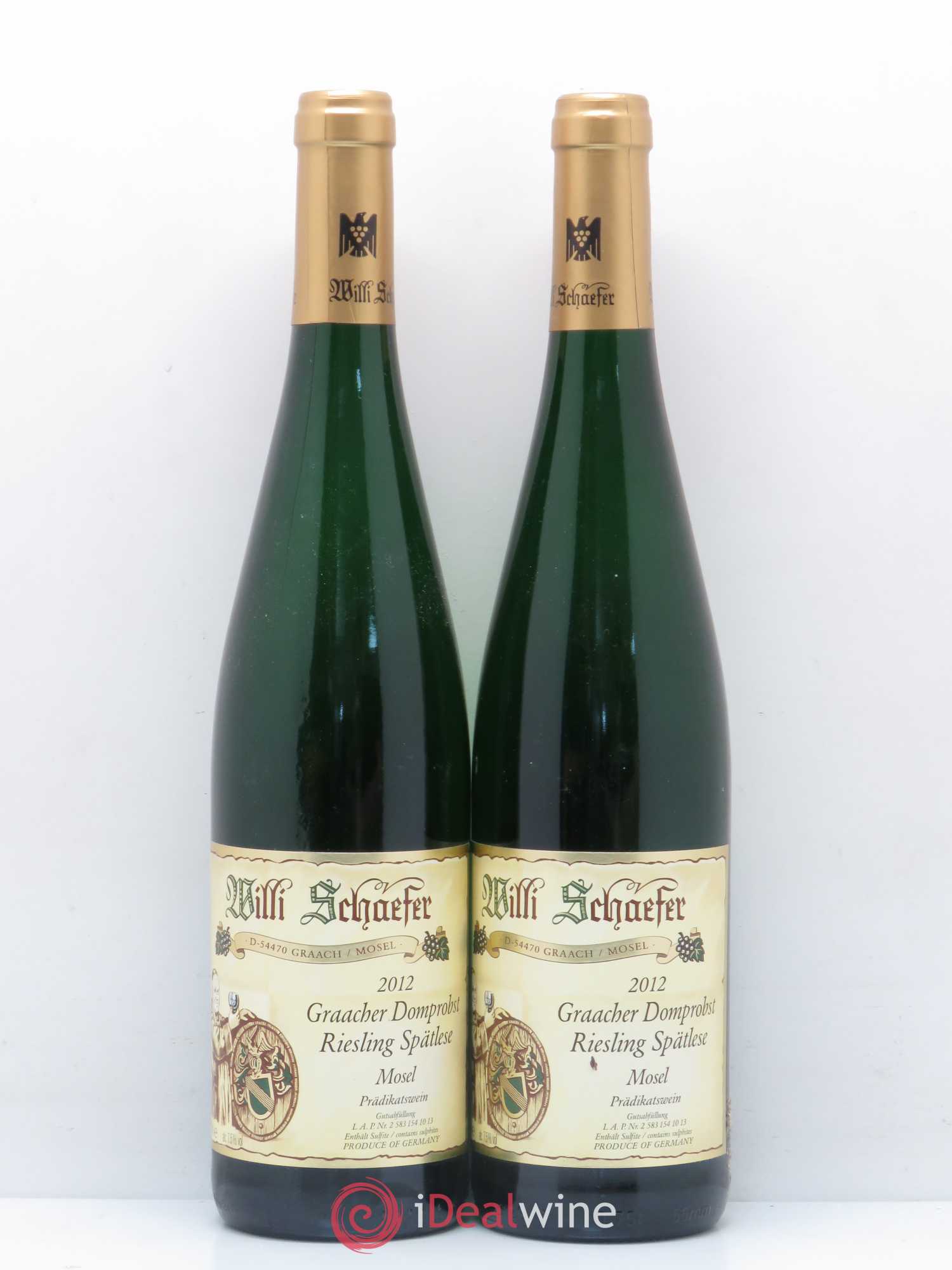 Riesling Willi Schaefer Graacher Domprobst Spätlese 2012 - Lotto di 2 bottiglie - 0
