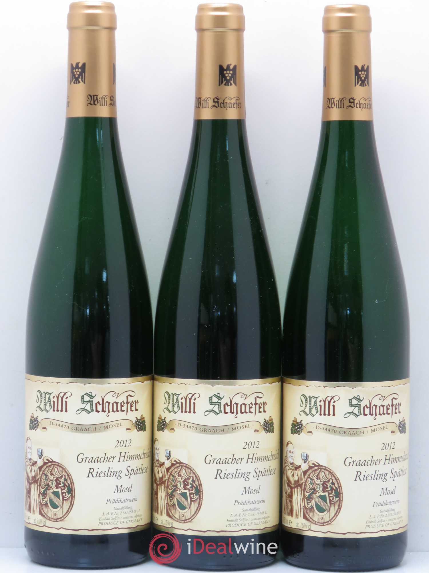 Riesling Willi Schaefer Graacher Himmelreich Spätlese 2012 - Lotto di 3 bottiglie - 0