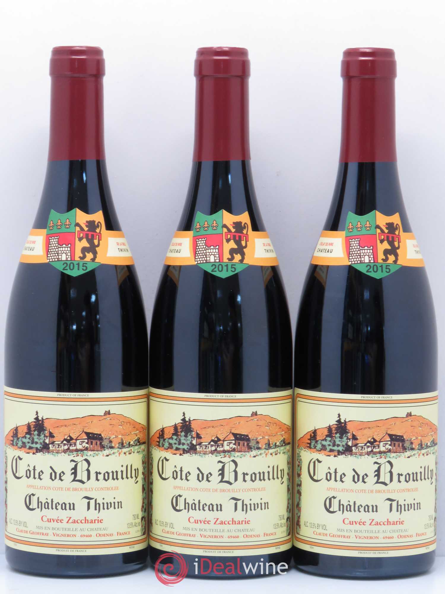 Côte de Brouilly Cuvée Zaccharie Château Thivin 2015 - Lot de 3 bouteilles - 0