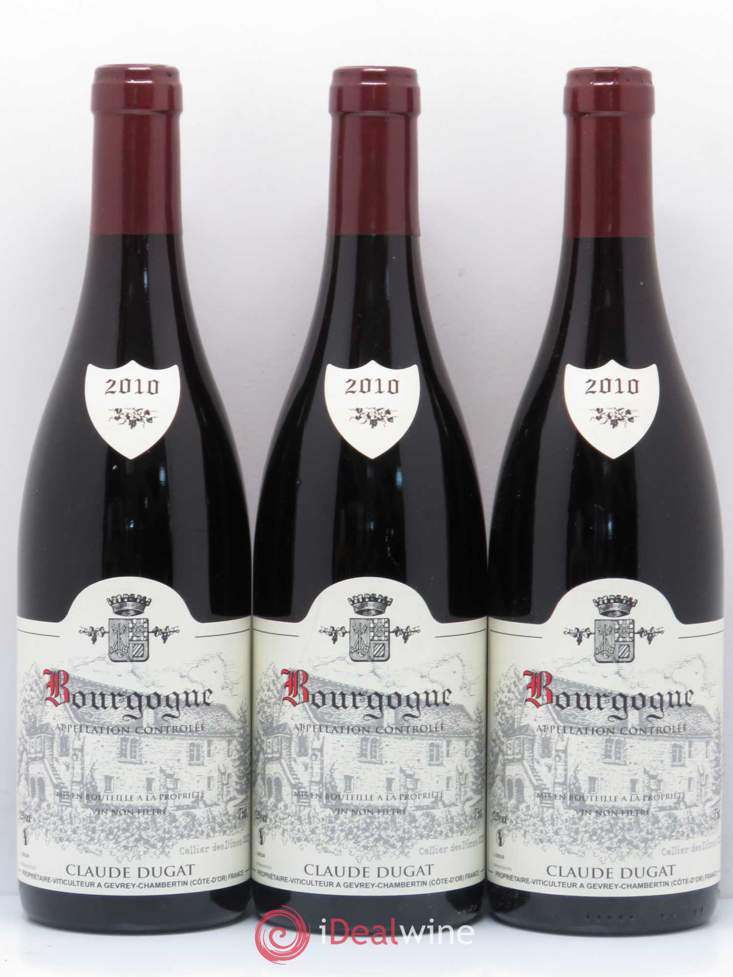 Bourgogne Claude Dugat 2010 - Lot de 3 bouteilles - 0