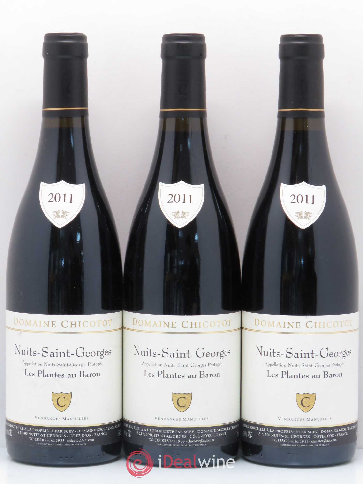 Nuits-Saint-Georges Les Plantes au Baron Chicotot 2011 - Posten von 3 Flaschen - 0