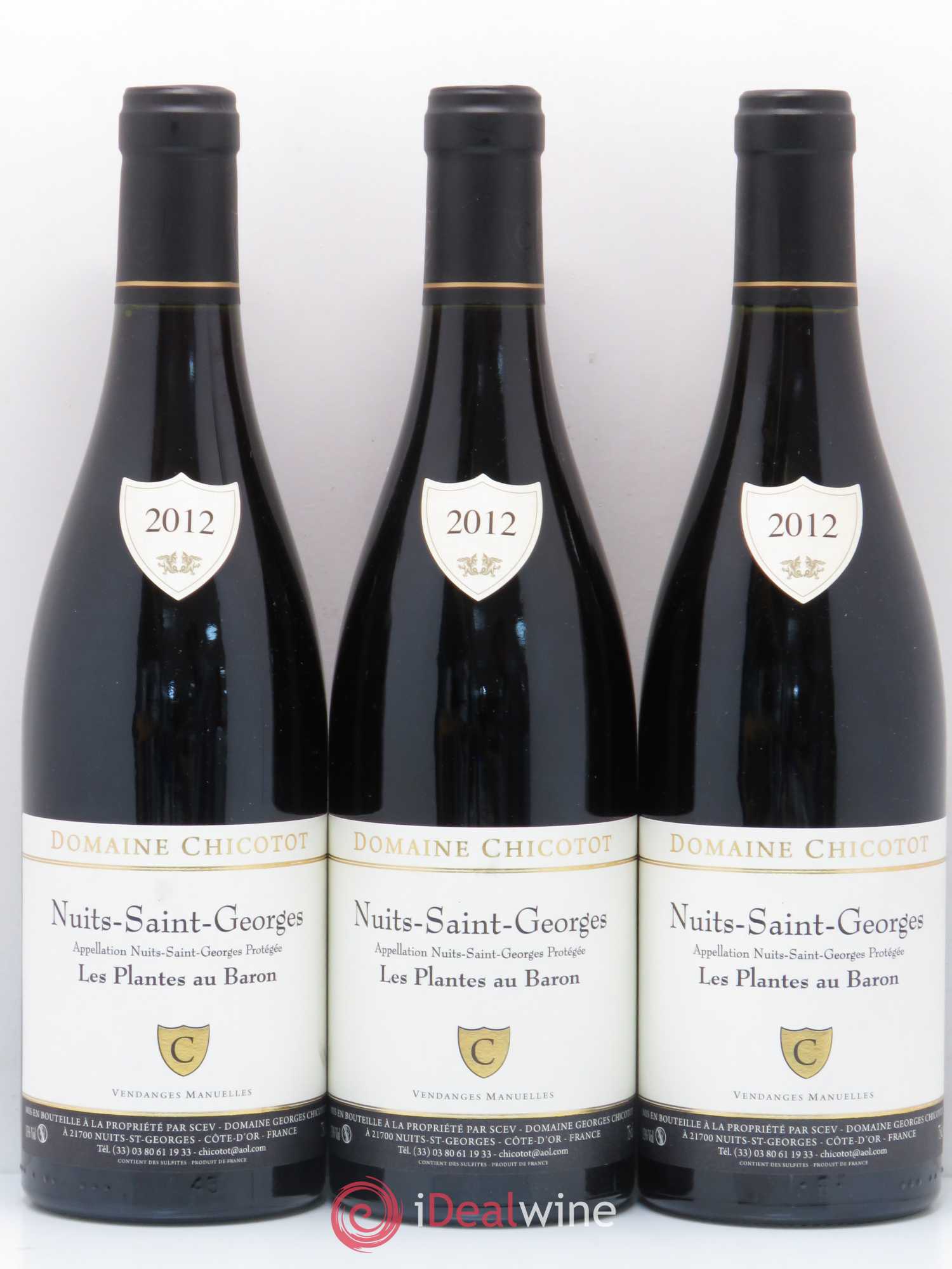 Nuits-Saint-Georges Les Plantes au Baron Chicotot 2012 - Posten von 3 Flaschen - 0