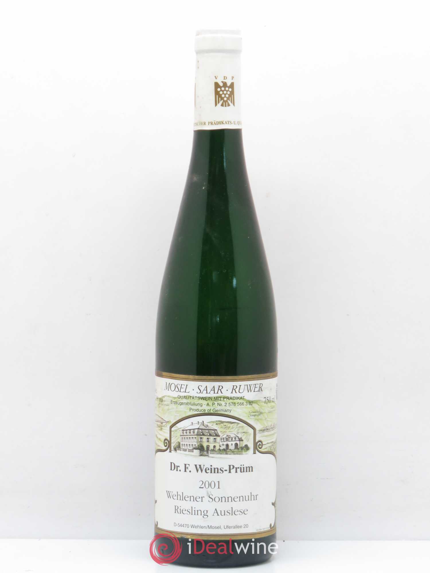 Allemagne Mosel-Saar Wehlener Sonnenuhr Riesling Auslese Dr.F. Weins-Prüm 2001 - Posten von 1 Flasche - 0
