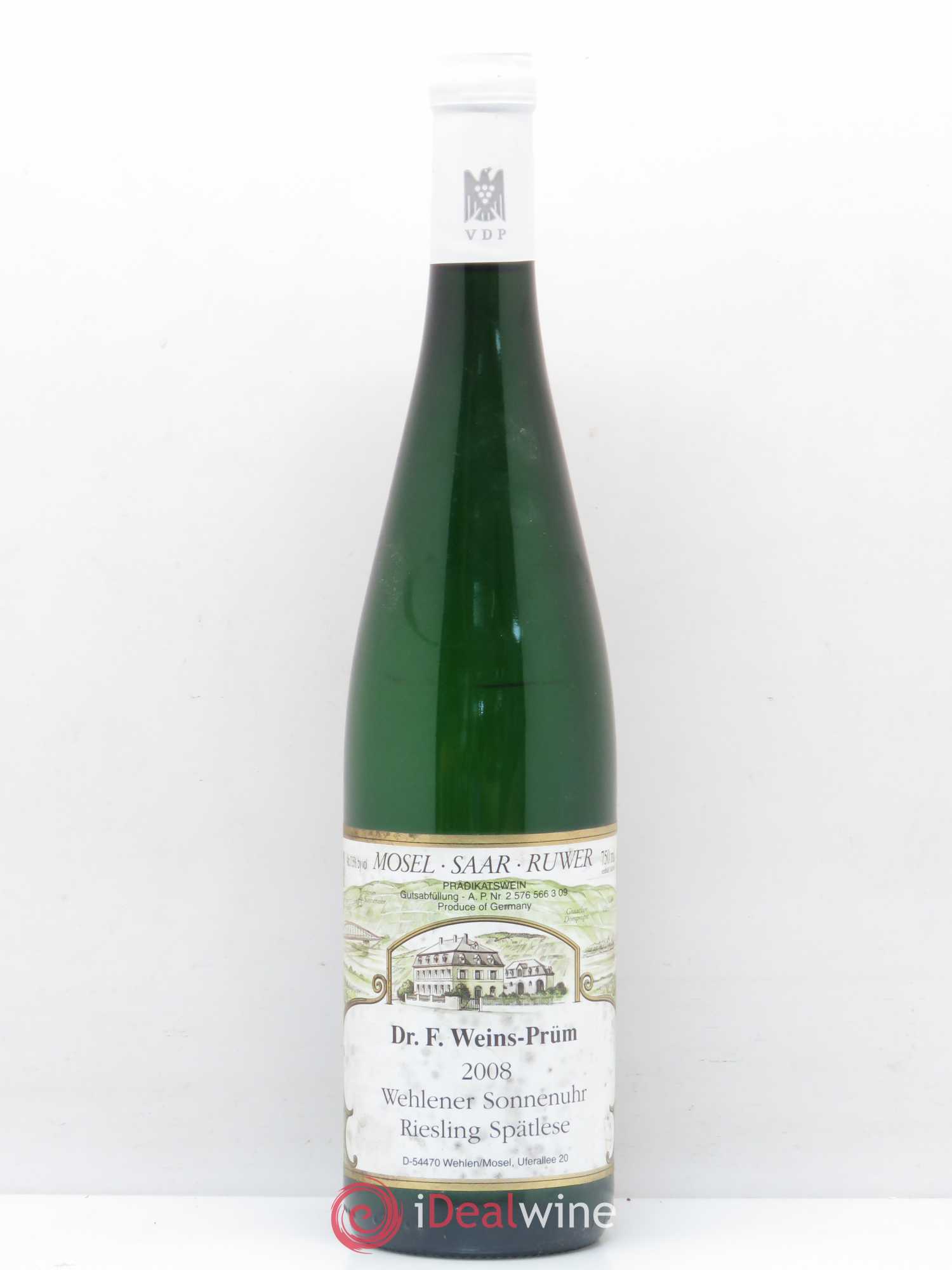 Allemagne Mosel-Saar Wehlener Sonnenuhr Riesling Spätlese Dr.F. Weins-Prüm 2008 - Posten von 1 Flasche - 0