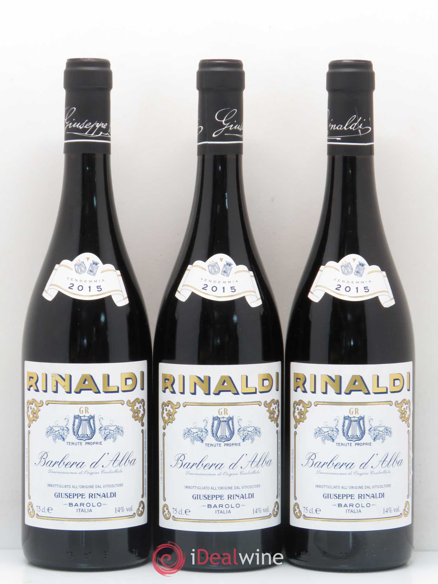 Italie Barbera d'Alba Rinaldi 2015 - Lot de 3 bouteilles - 0
