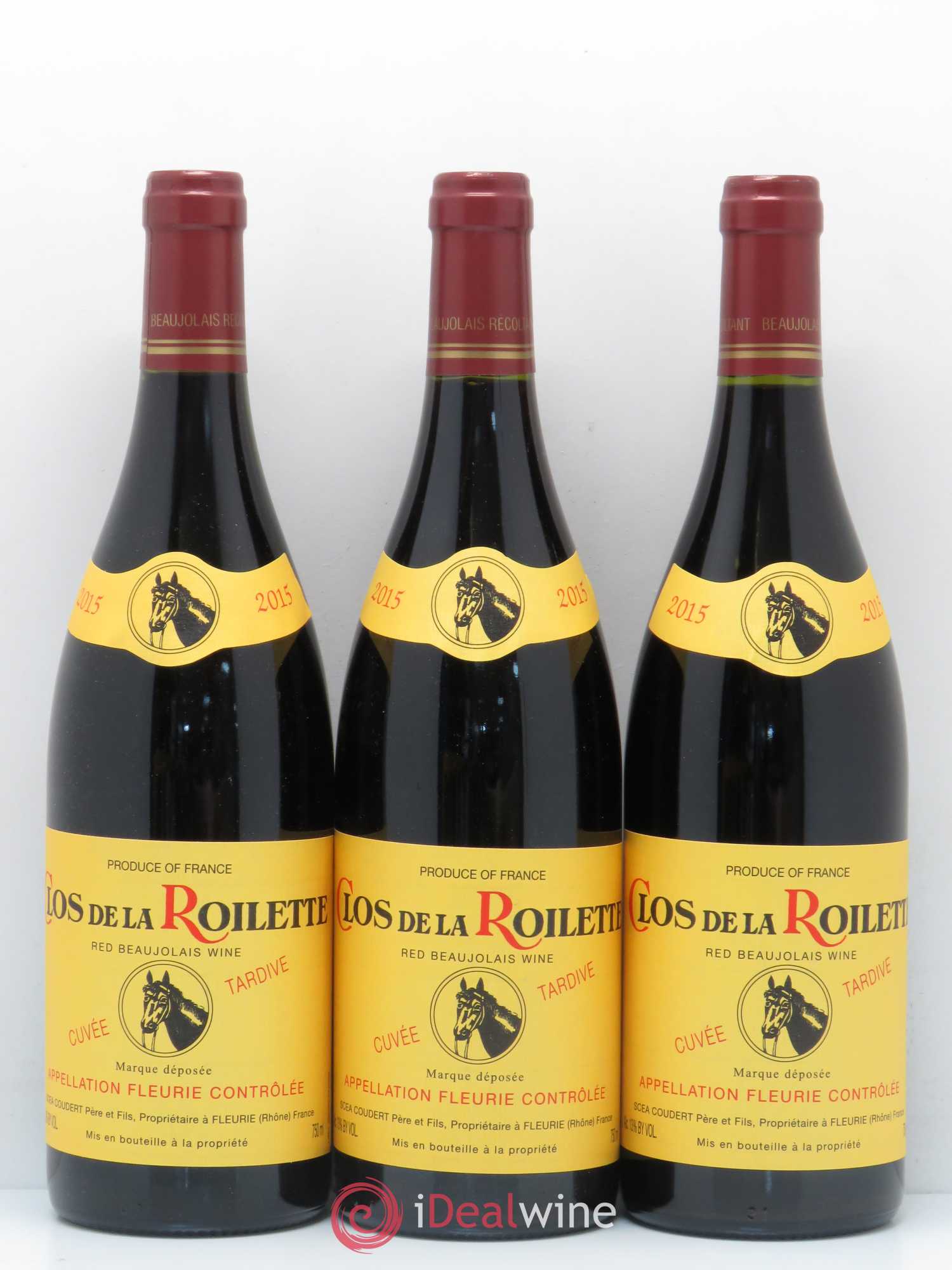 Fleurie Cuvée Tardive Clos de la Roilette (sans prix de réserve) 2015 - Lot de 3 bouteilles - 0