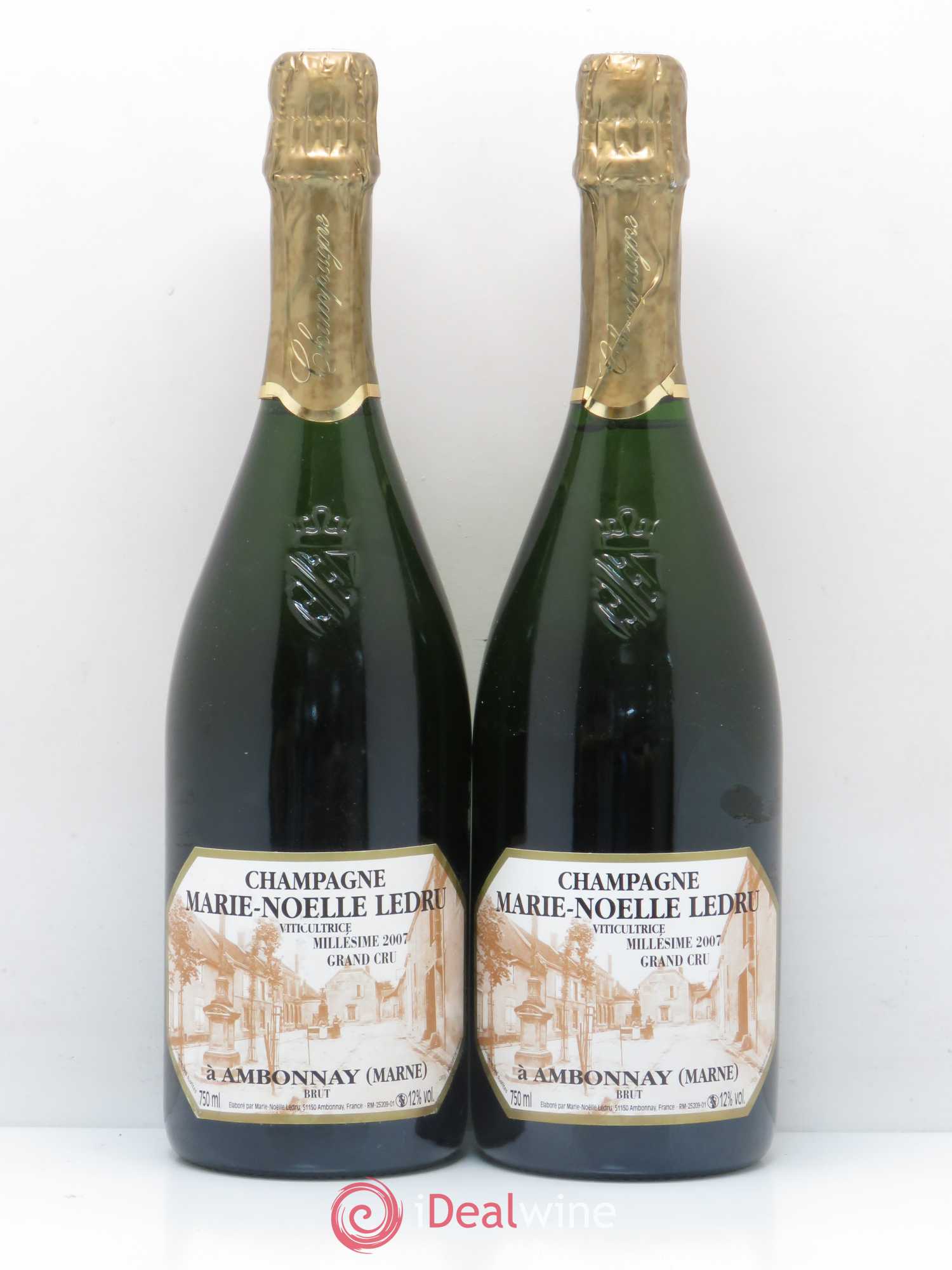 Champagne Brut Nature Gand Cru Marie-Noelle Ledru 2007 - Posten von 2 Flaschen - 0