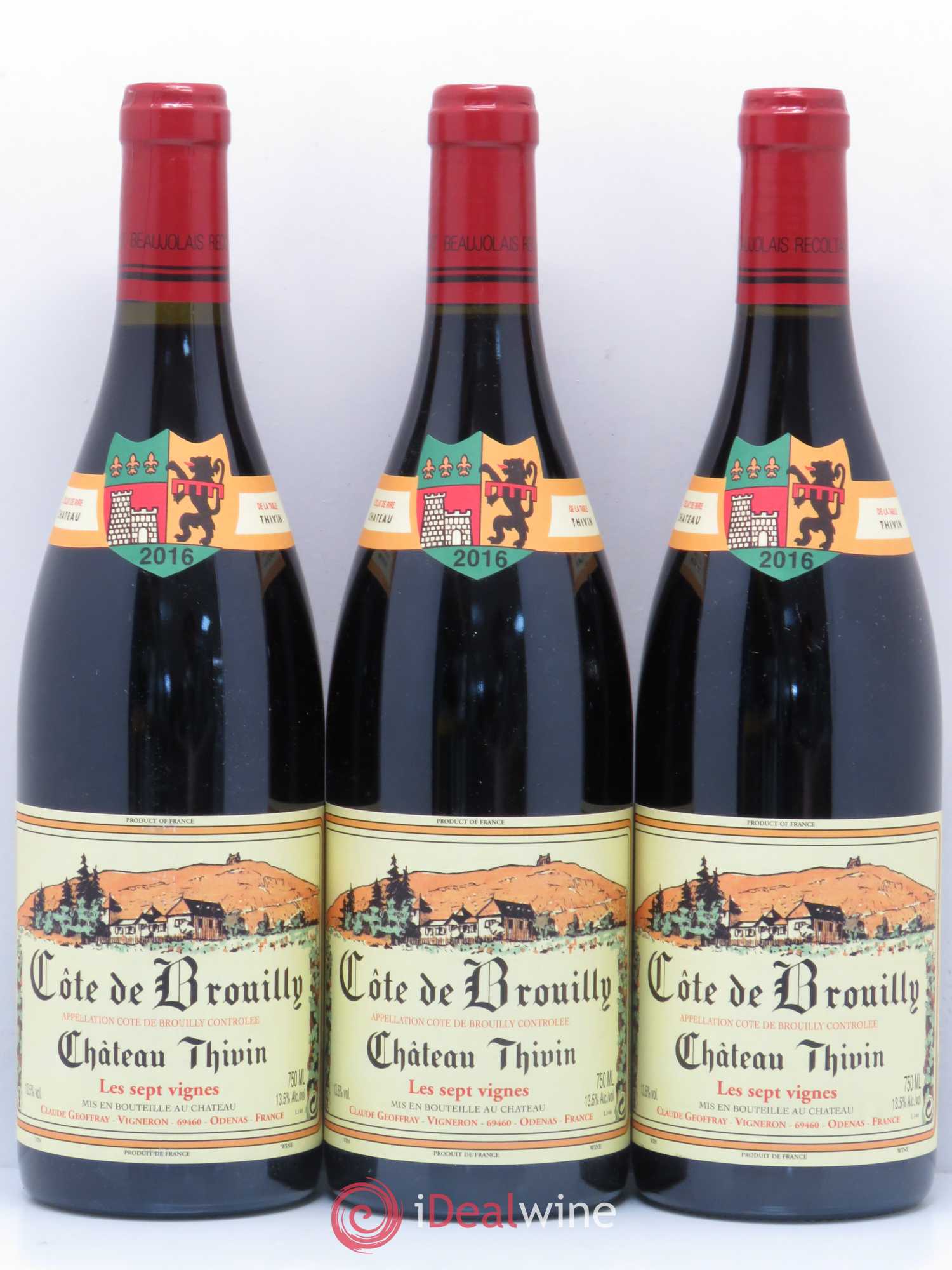 Côte de Brouilly Les 7 Vignes Château Thivin 2016 - Lot de 3 bouteilles - 0