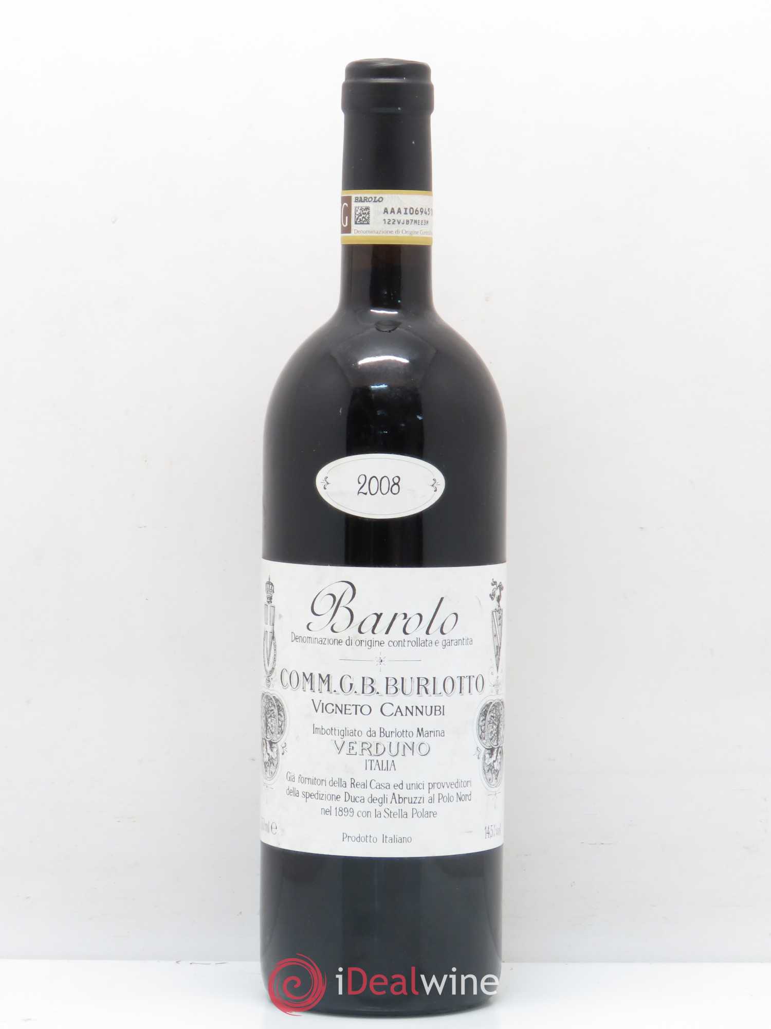 Barolo DOCG Cannubi Comm. Giovan Battista Burlotto 2008 - Lot de 1 bouteille - 0