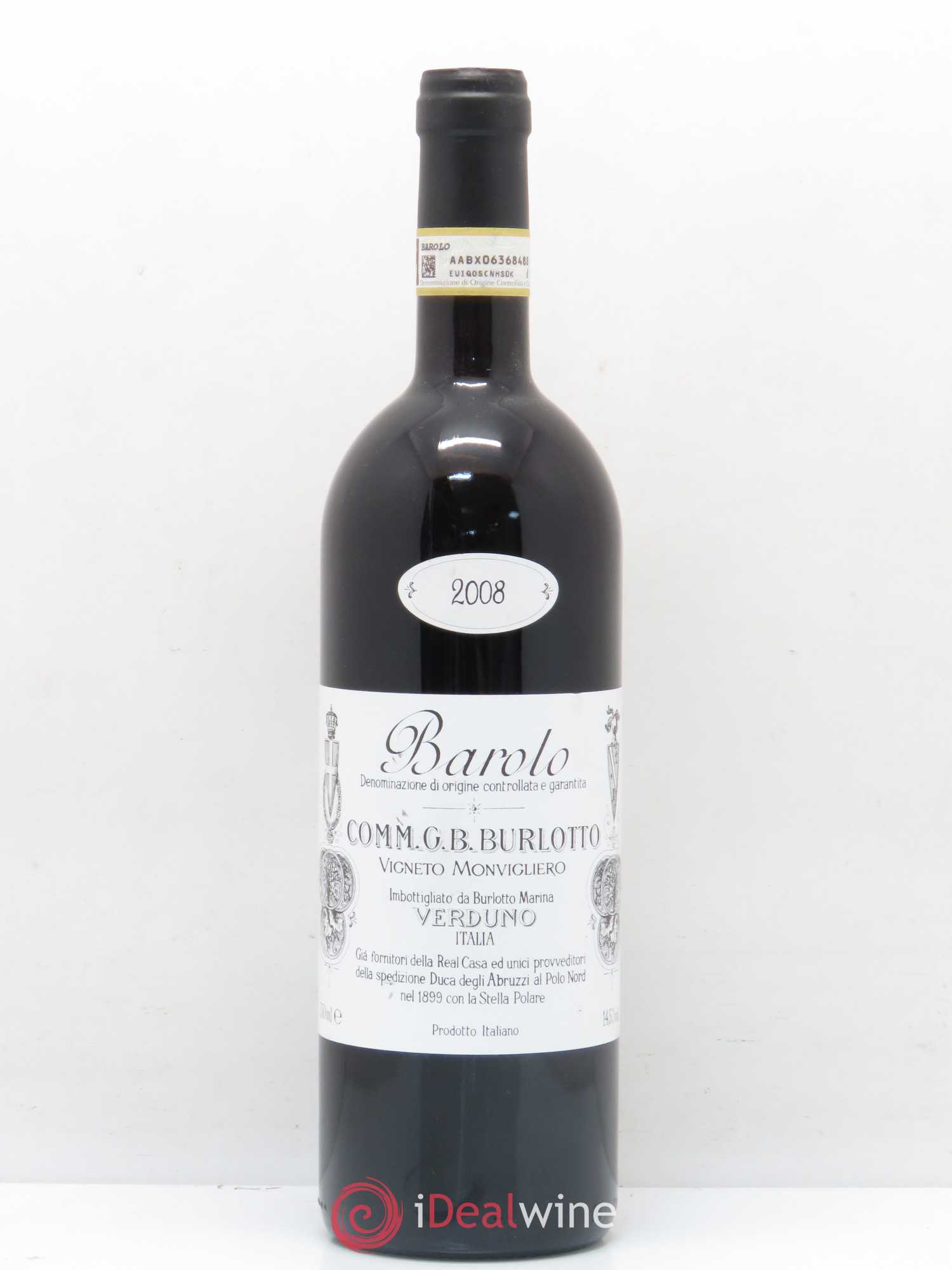 Barolo DOCG Monvigliero Comm. Giovan Battista Burlotto 2008 - Lot de 1 bouteille - 0
