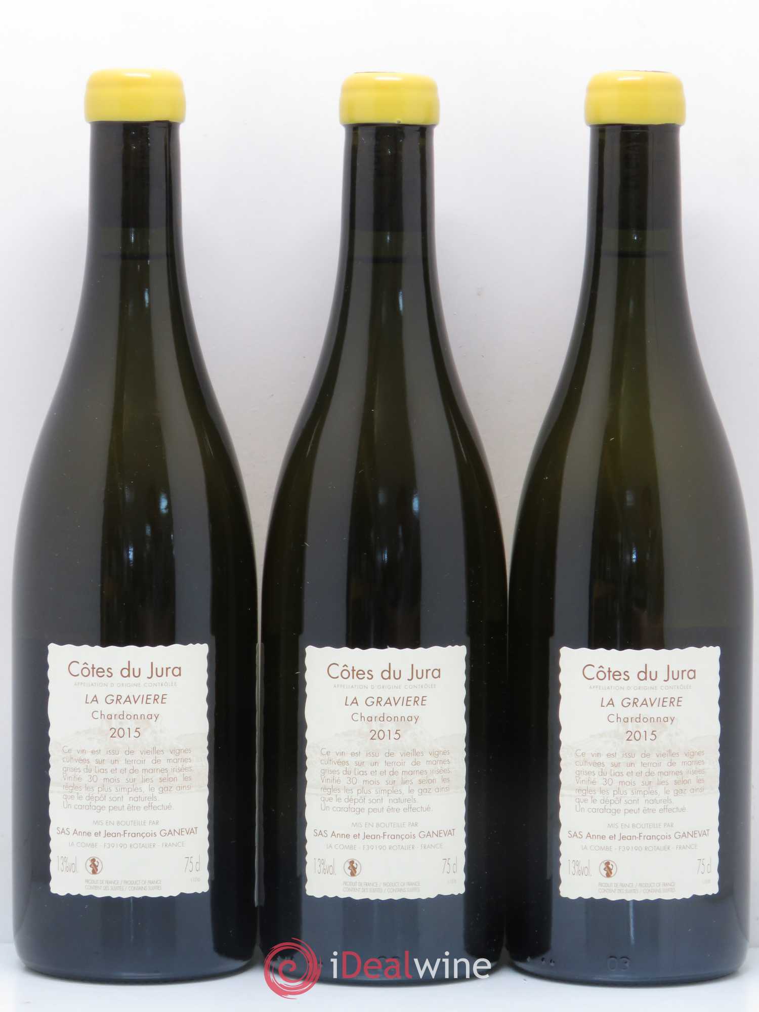 Côtes du Jura La Gravière Anne et Jean François Ganevat 2015 - Lot de 3 bouteilles - 1